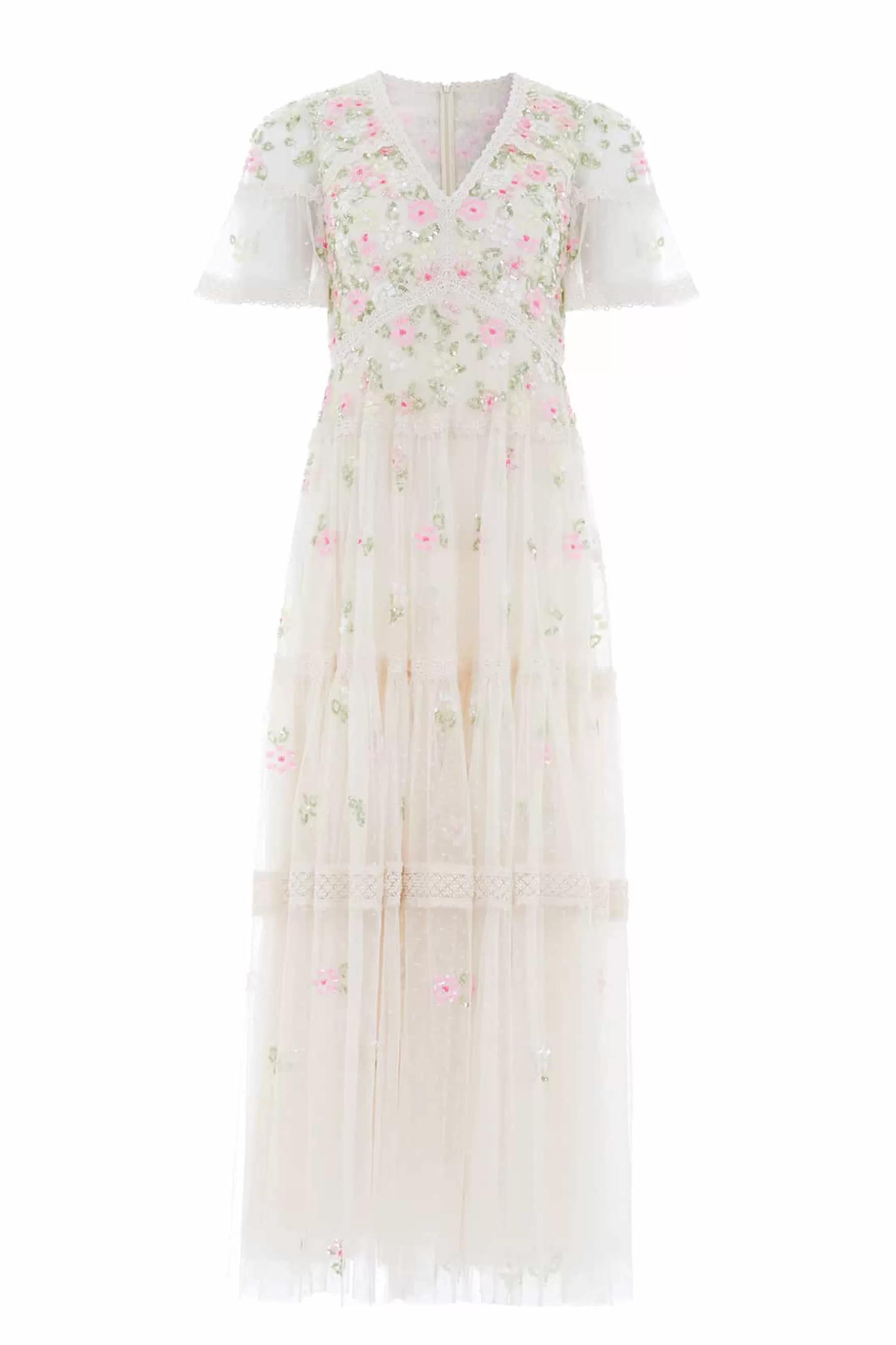 Needle & Thread Bridal | Plus Size>Freesia Ditsy Ankle Gown Champagne