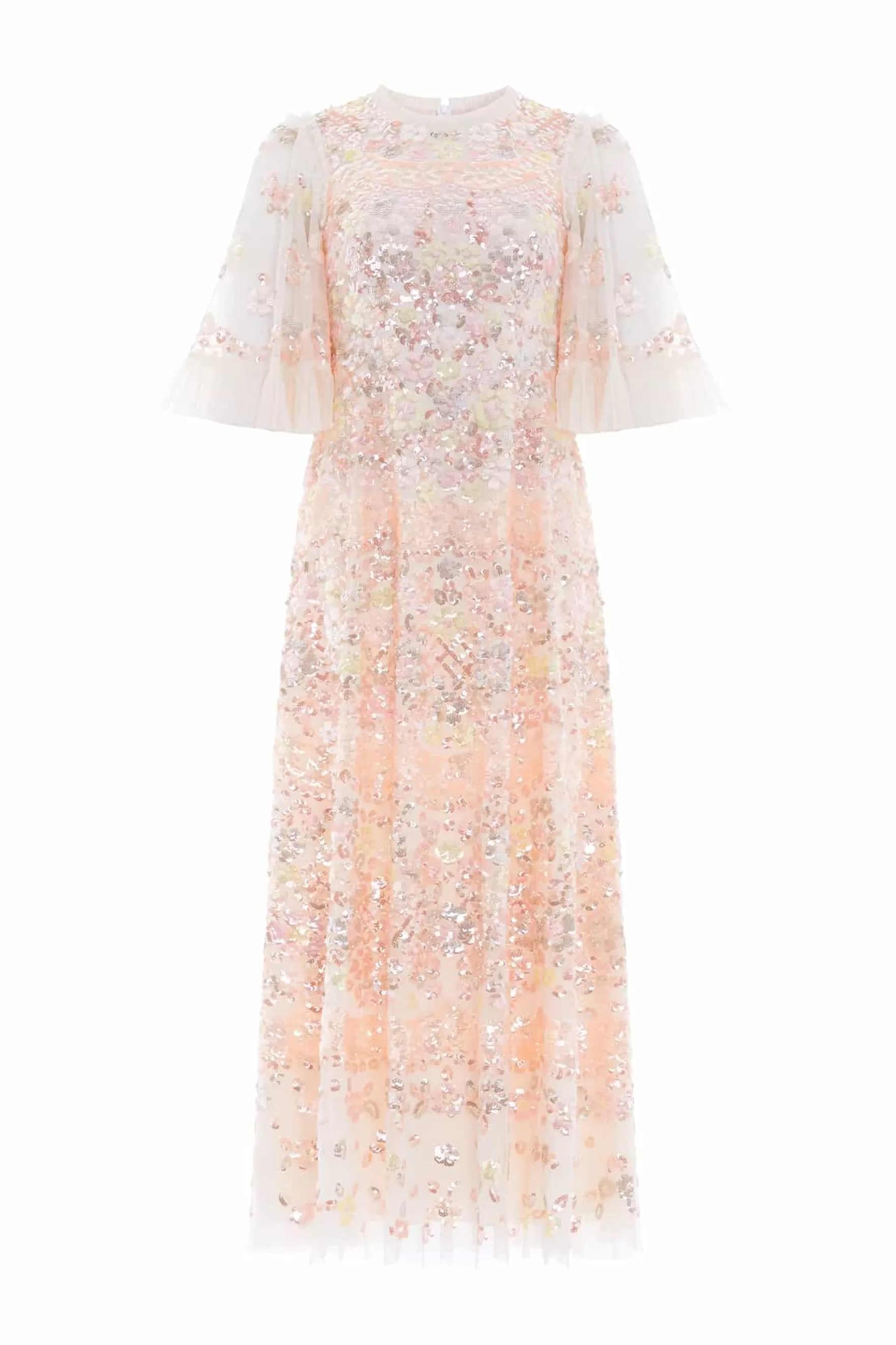 Needle & Thread Plus Size | Flattering Fit>Garden Delight Gloss Ankle Gown Champagne