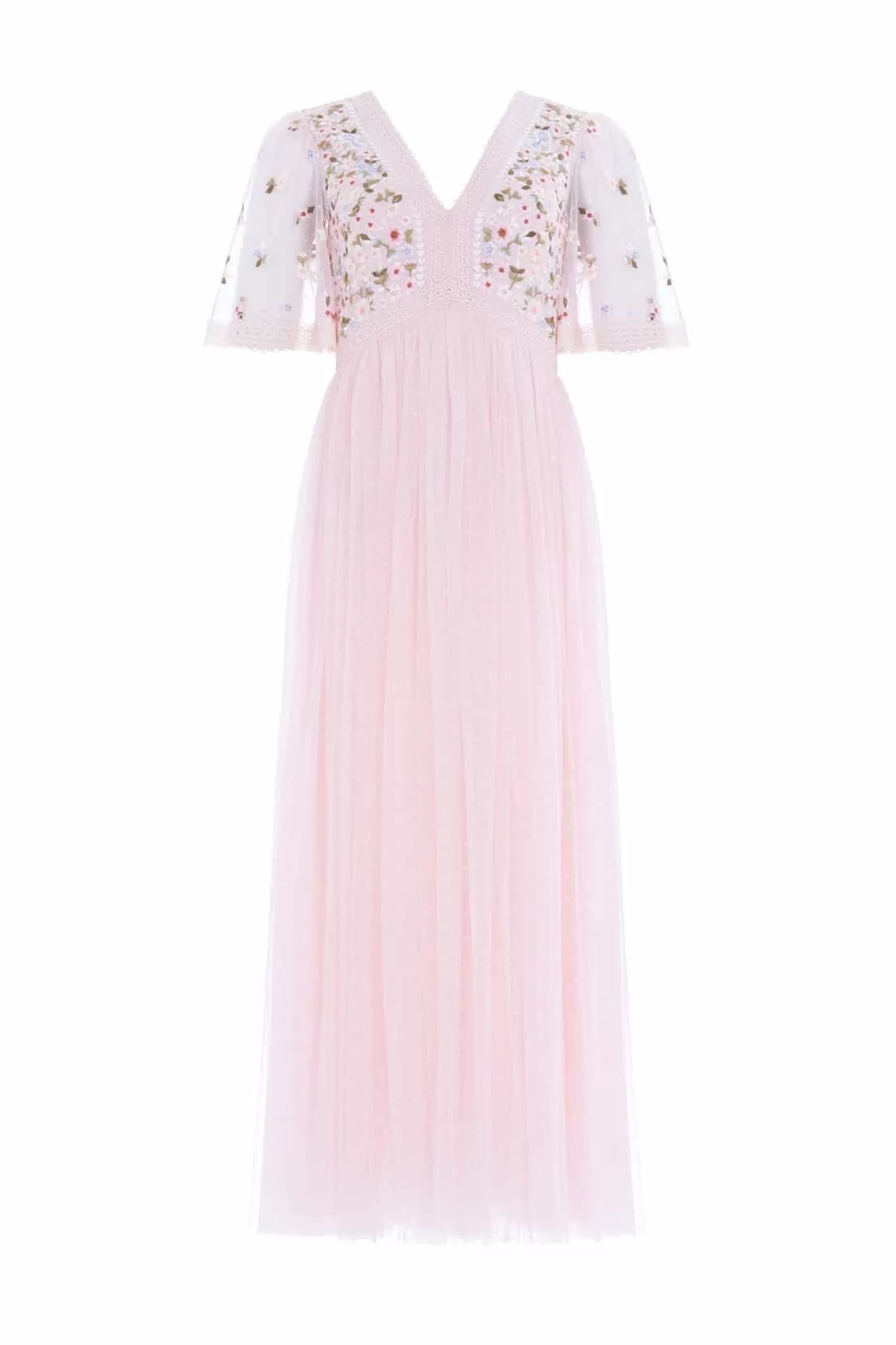 Needle & Thread All-Womenswear | Flattering Fit>Garland Ribbon Bodice Ankle Gown Pink