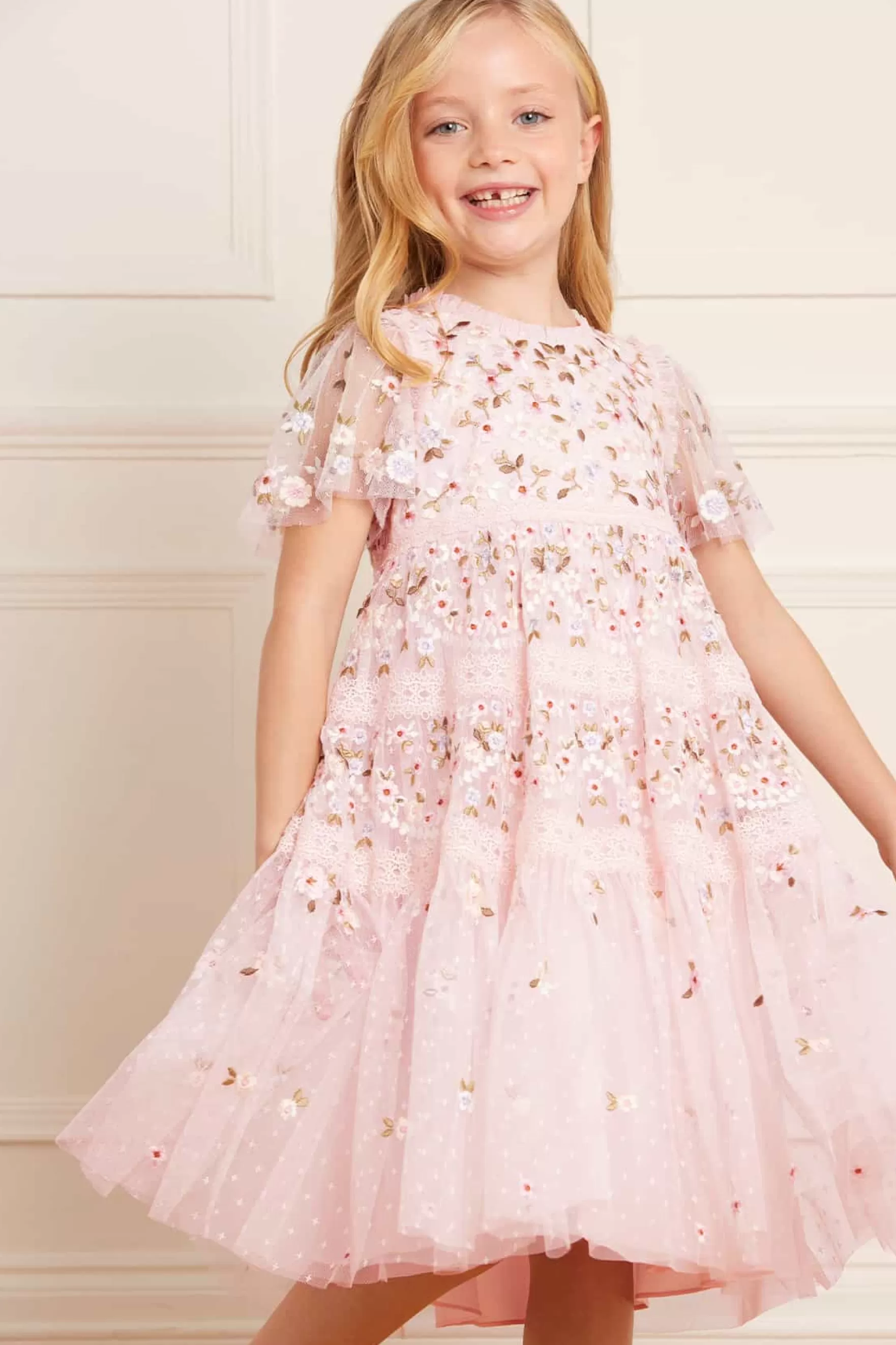 Needle & Thread Flower Girl | Flower Girl>Garland Ribbon Kids Dress Pink