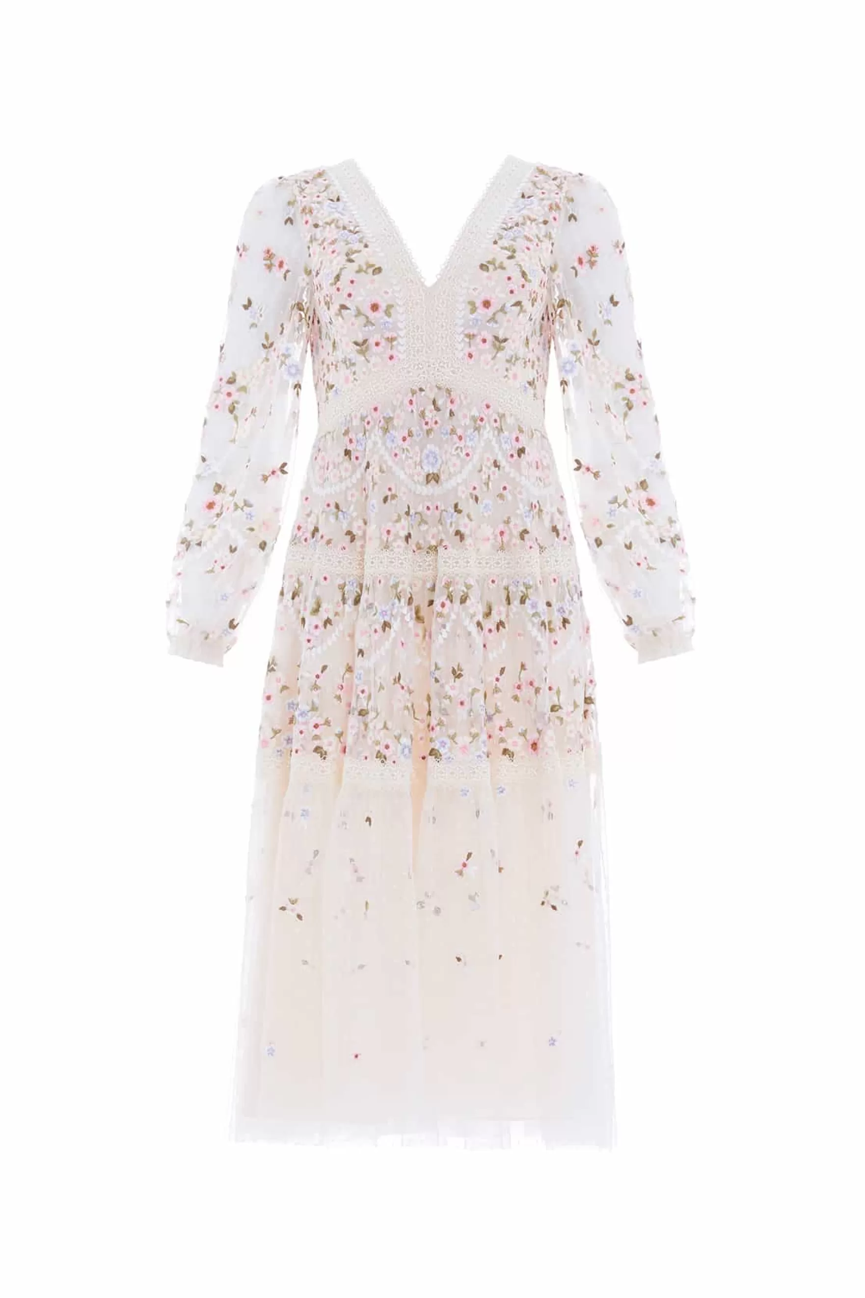 Needle & Thread Mummy & Me | Mummy & Me>Garland Ribbon Midaxi Dress Champagne