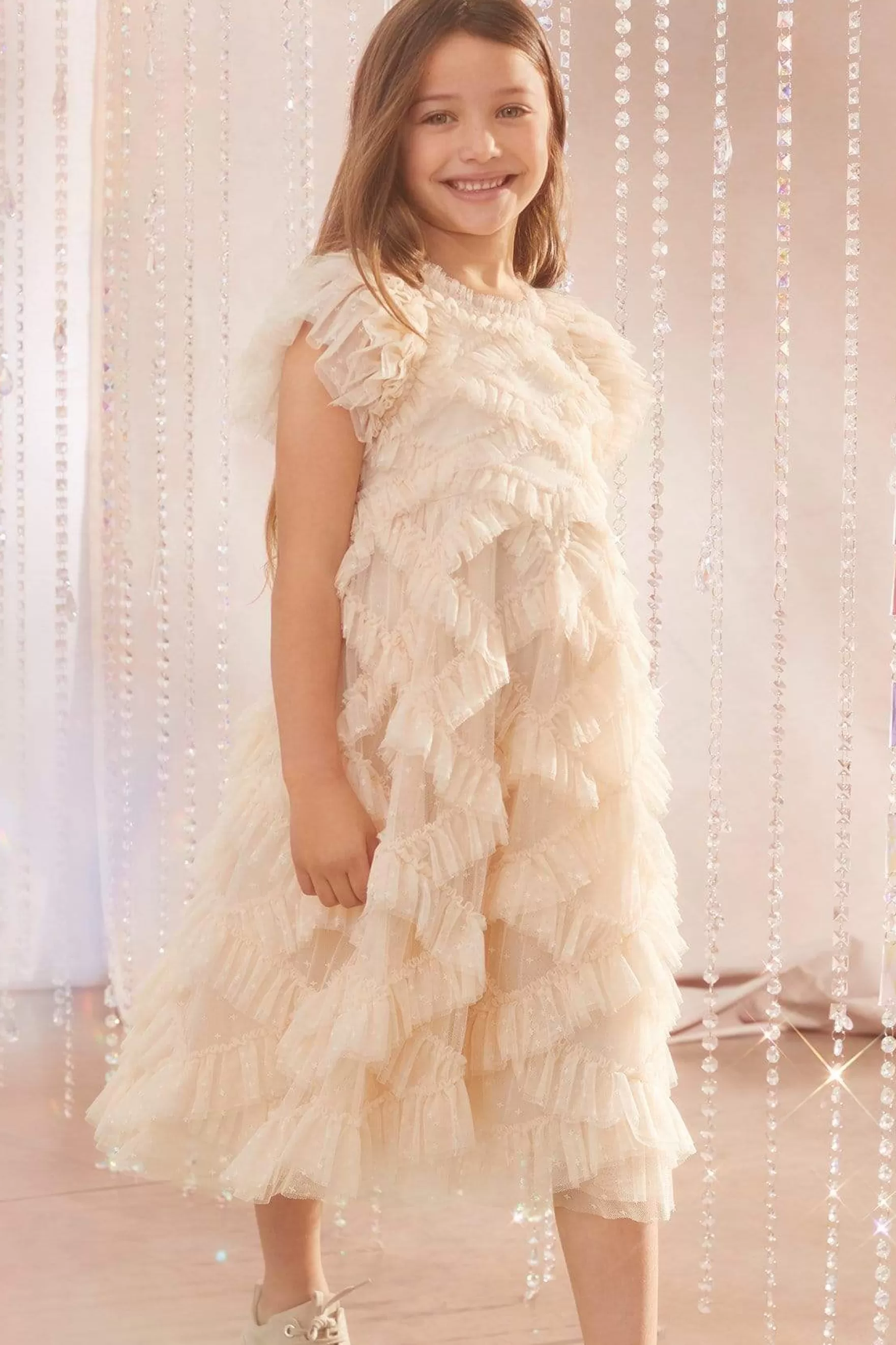 Needle & Thread Flower Girl | Flower Girl>Genevieve Kids Dress Champagne