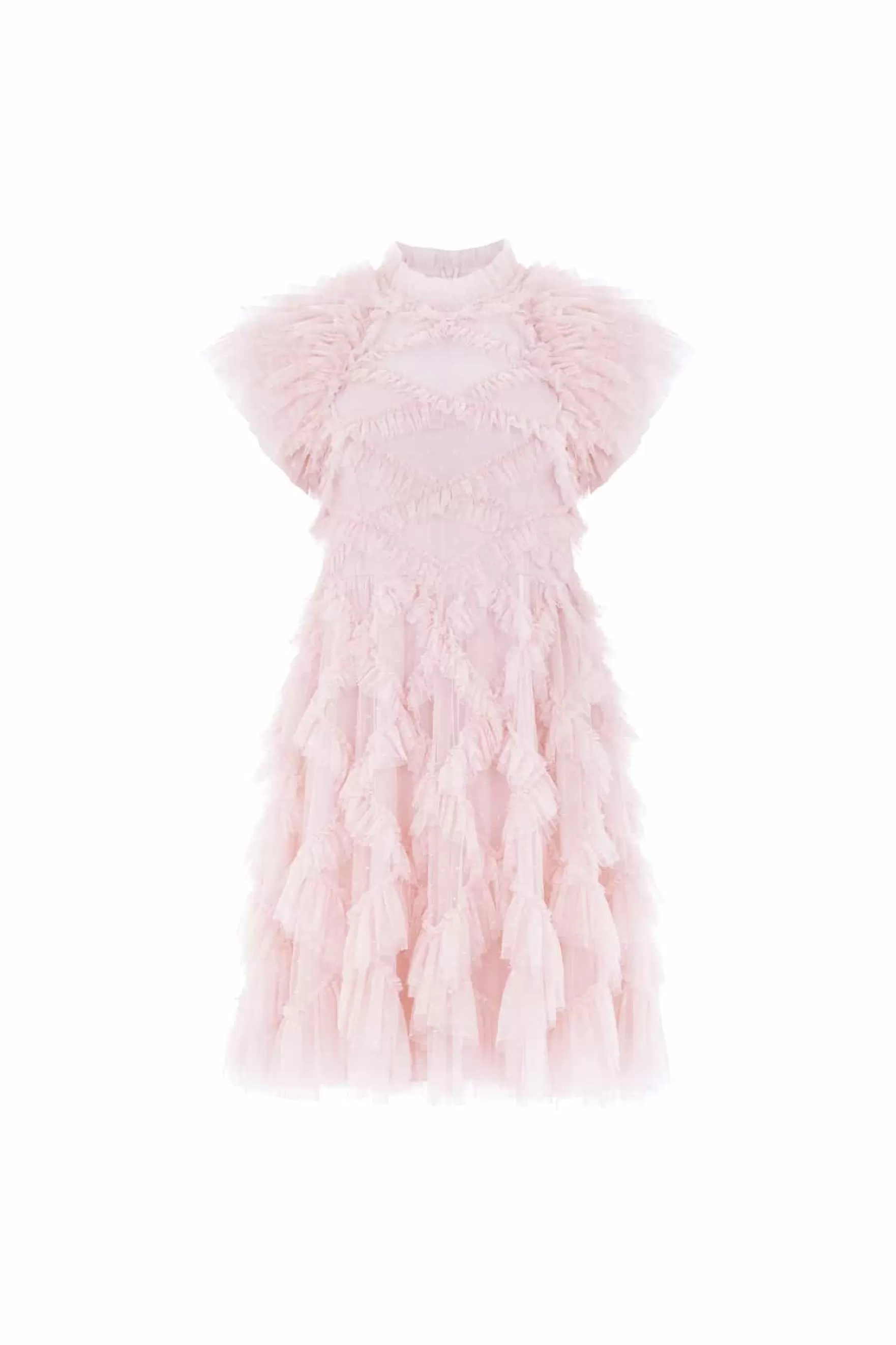 Needle & Thread Plus Size | Mini Dresses>Genevieve Ruffle Mini Dress Pink