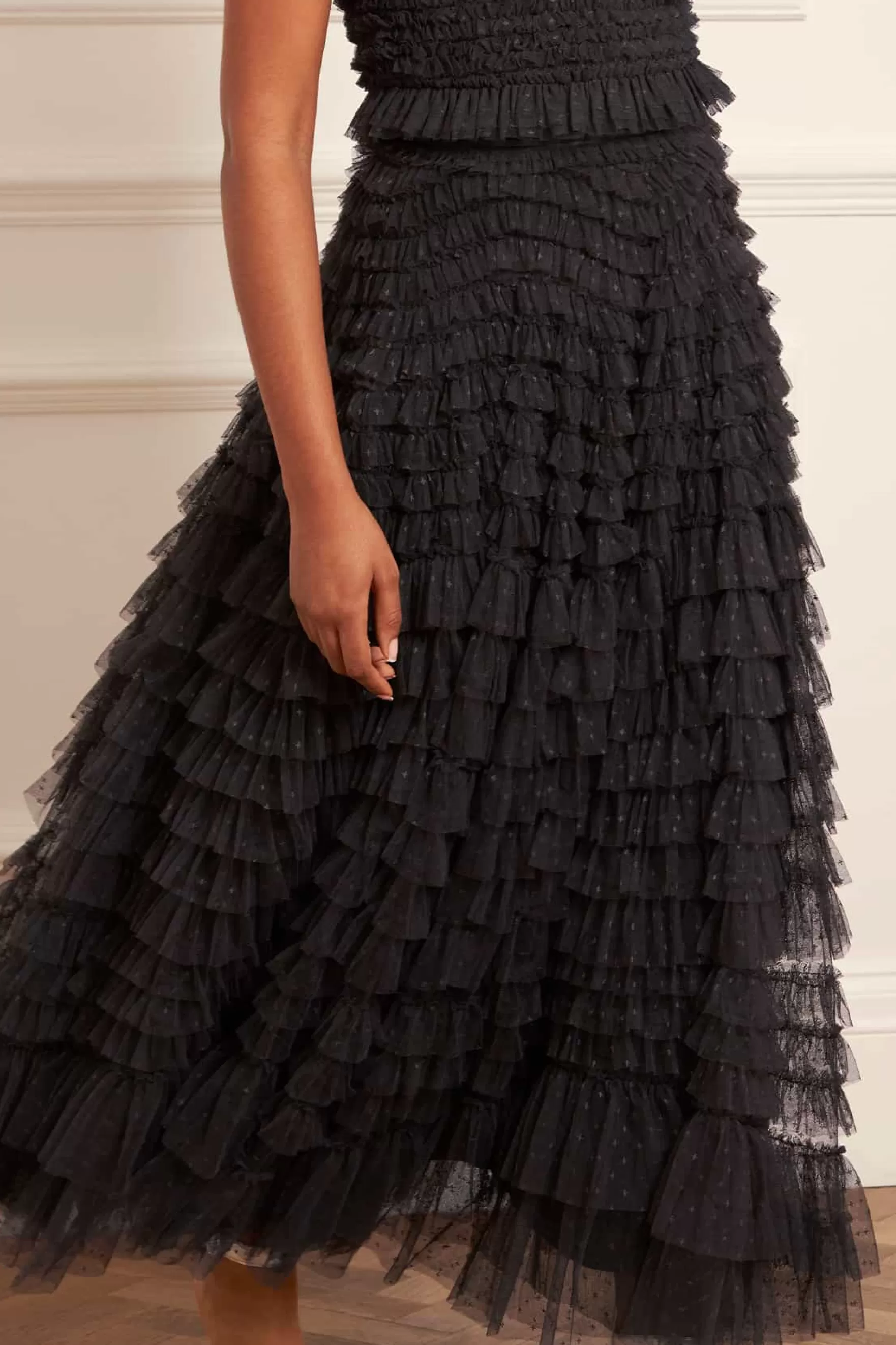 Needle & Thread Wedding Guest | All-Womenswear>Hattie Ruffle Ankle Skirt Black