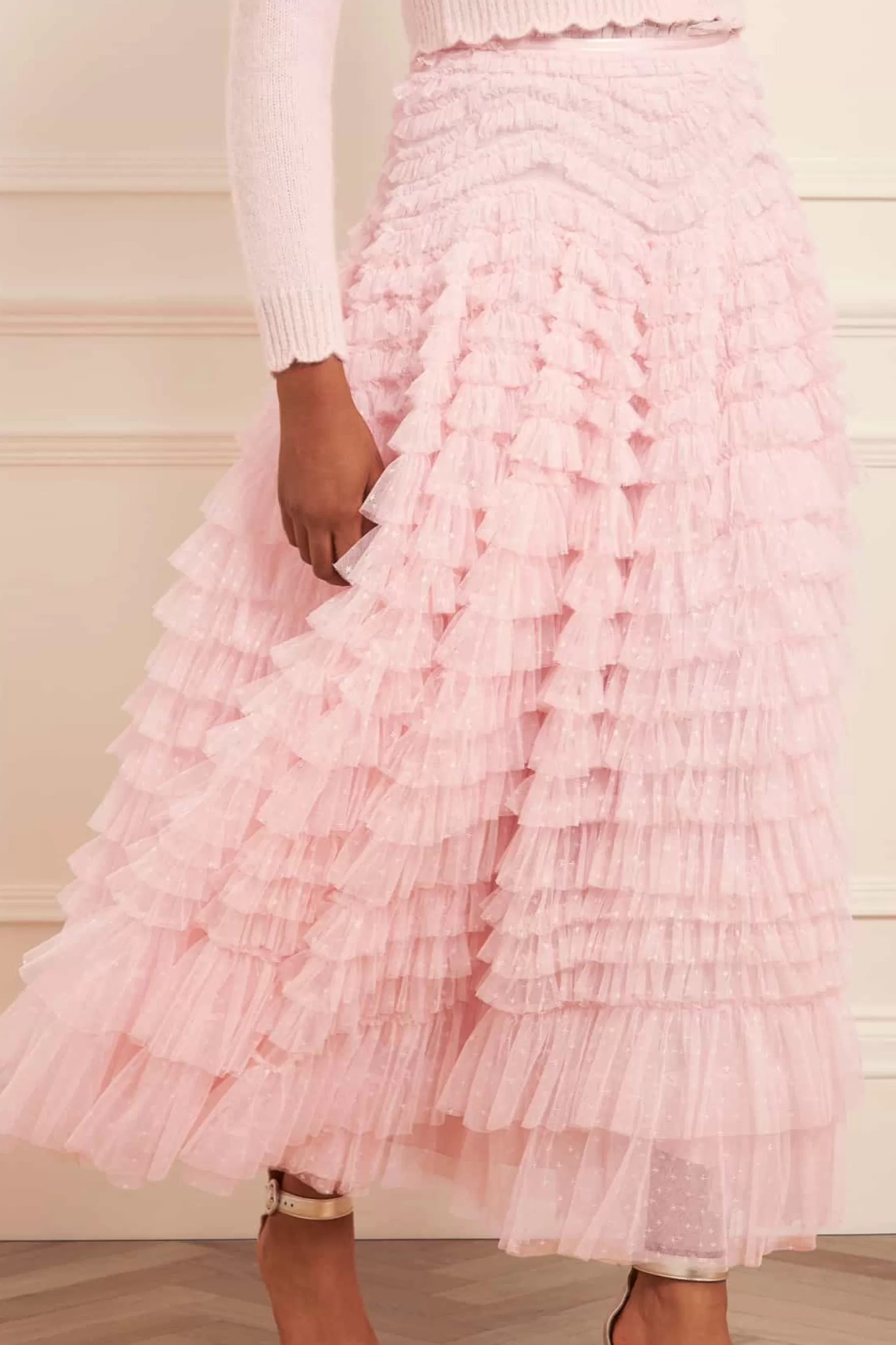 Needle & Thread All-Womenswear | Skirts>Hattie Ruffle Ankle Skirt Pink
