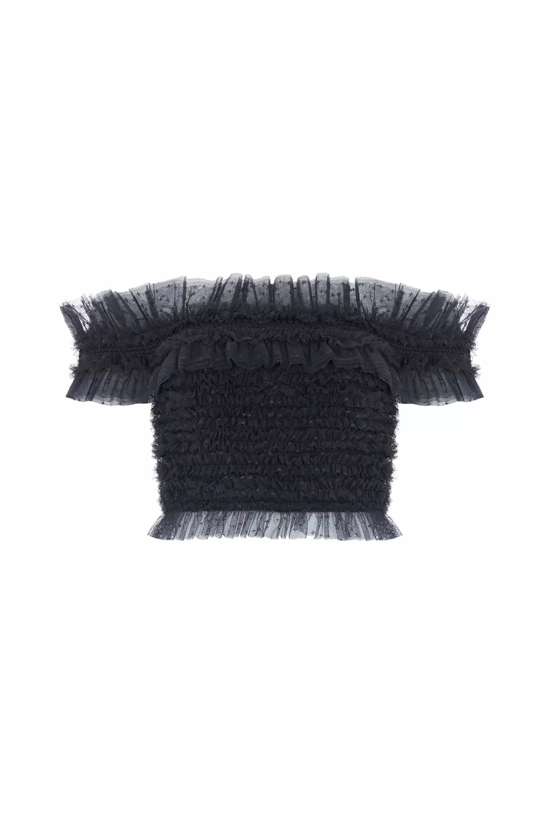 Needle & Thread Wedding Guest | Tops>Hattie Smocked Off-Shoulder Top Black