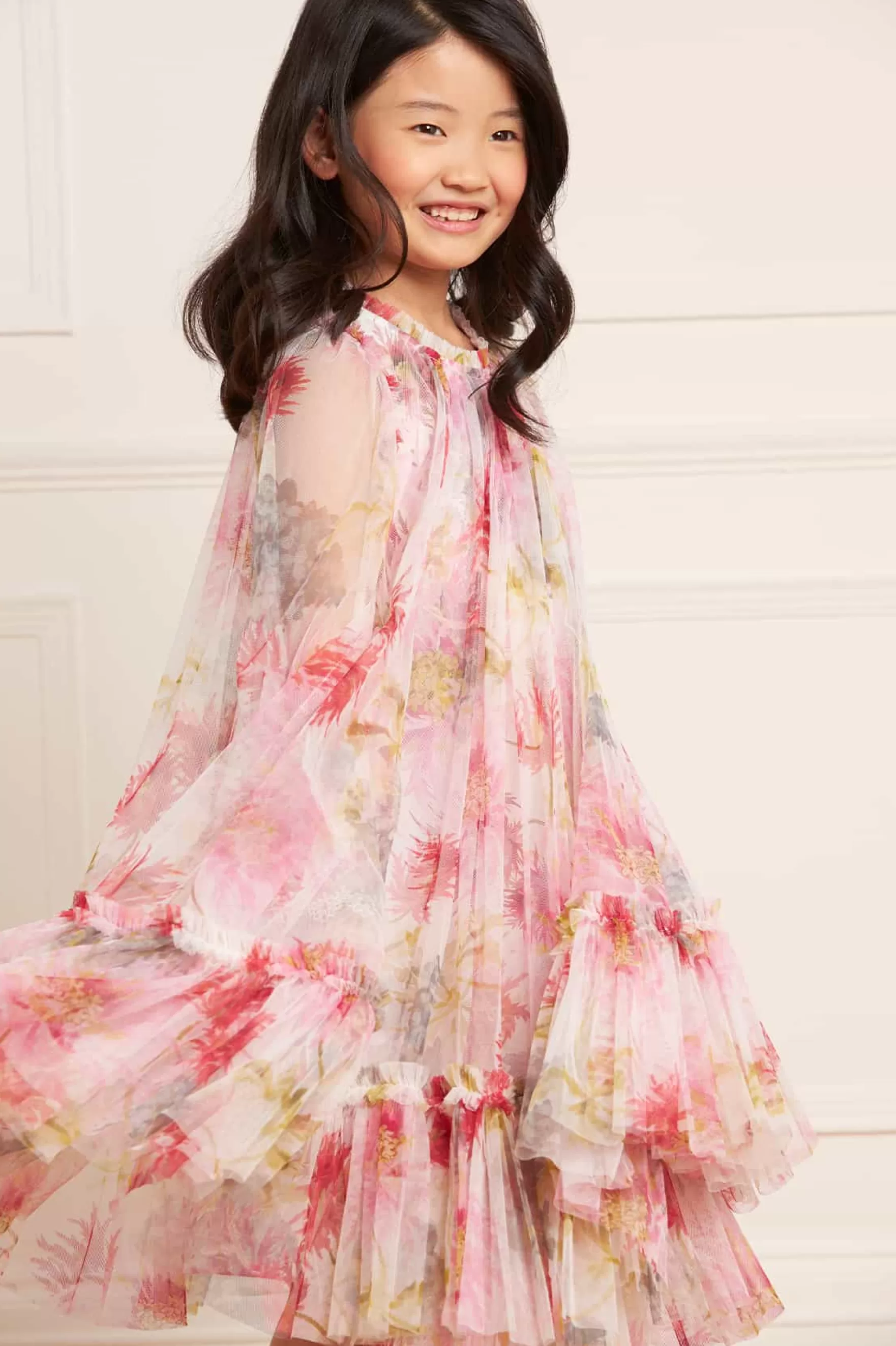 Needle & Thread Printed Dresses | Mummy & Me>Hummingbird Long Sleeve Kids Dress Multi