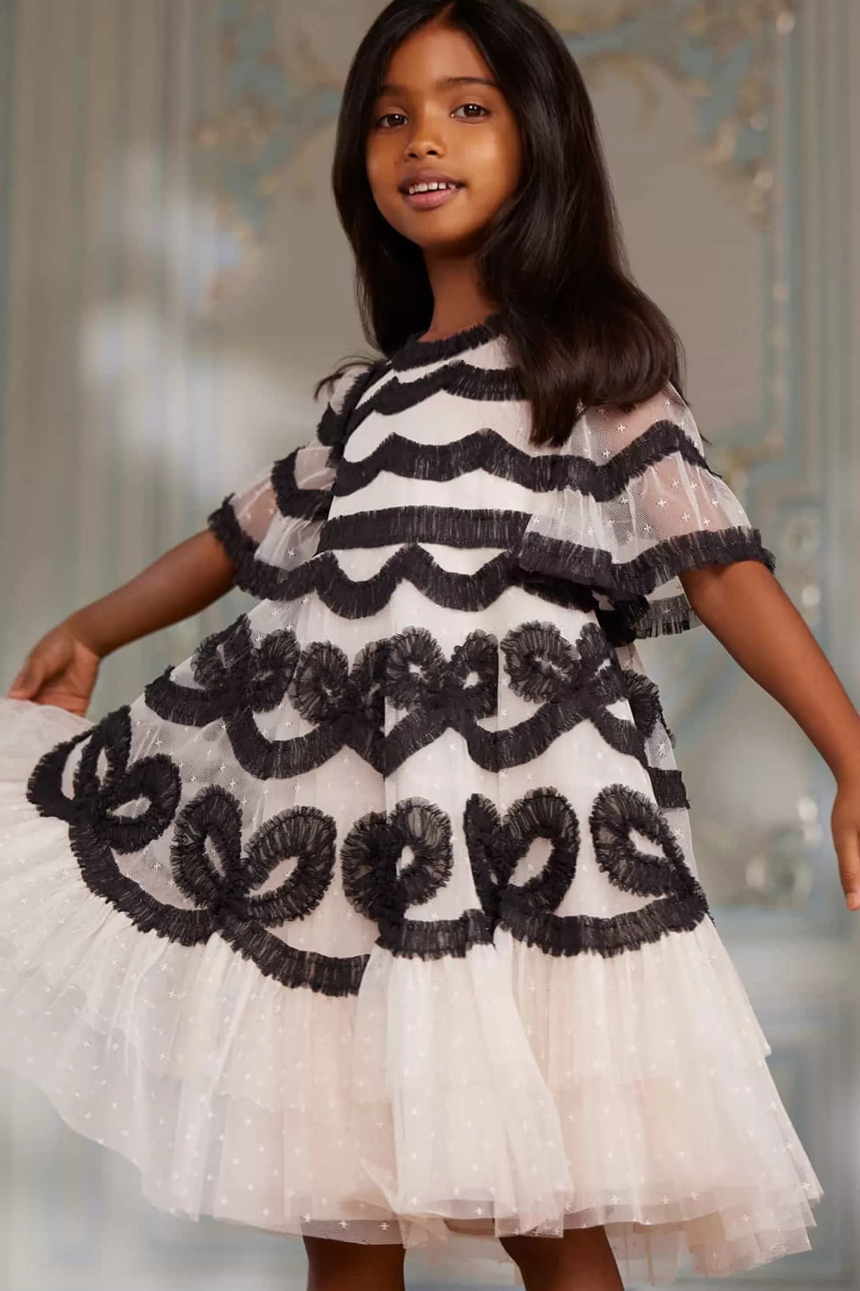 Needle & Thread Flower Girl | Flower Girl>Ingrid Kids Dress Champagne