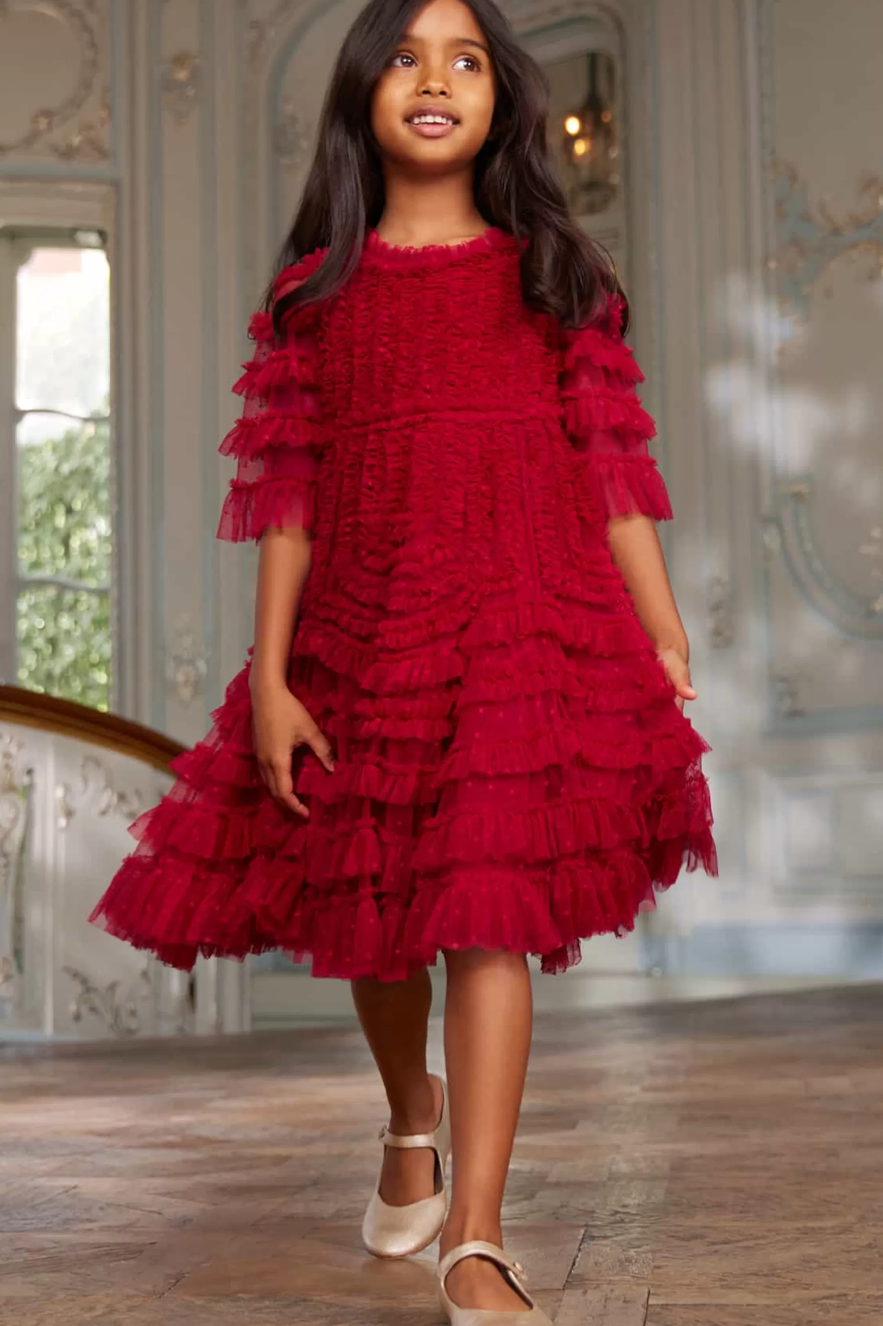 Needle & Thread Flower Girl | Flower Girl>La Vie En Rose Kids Dress Red