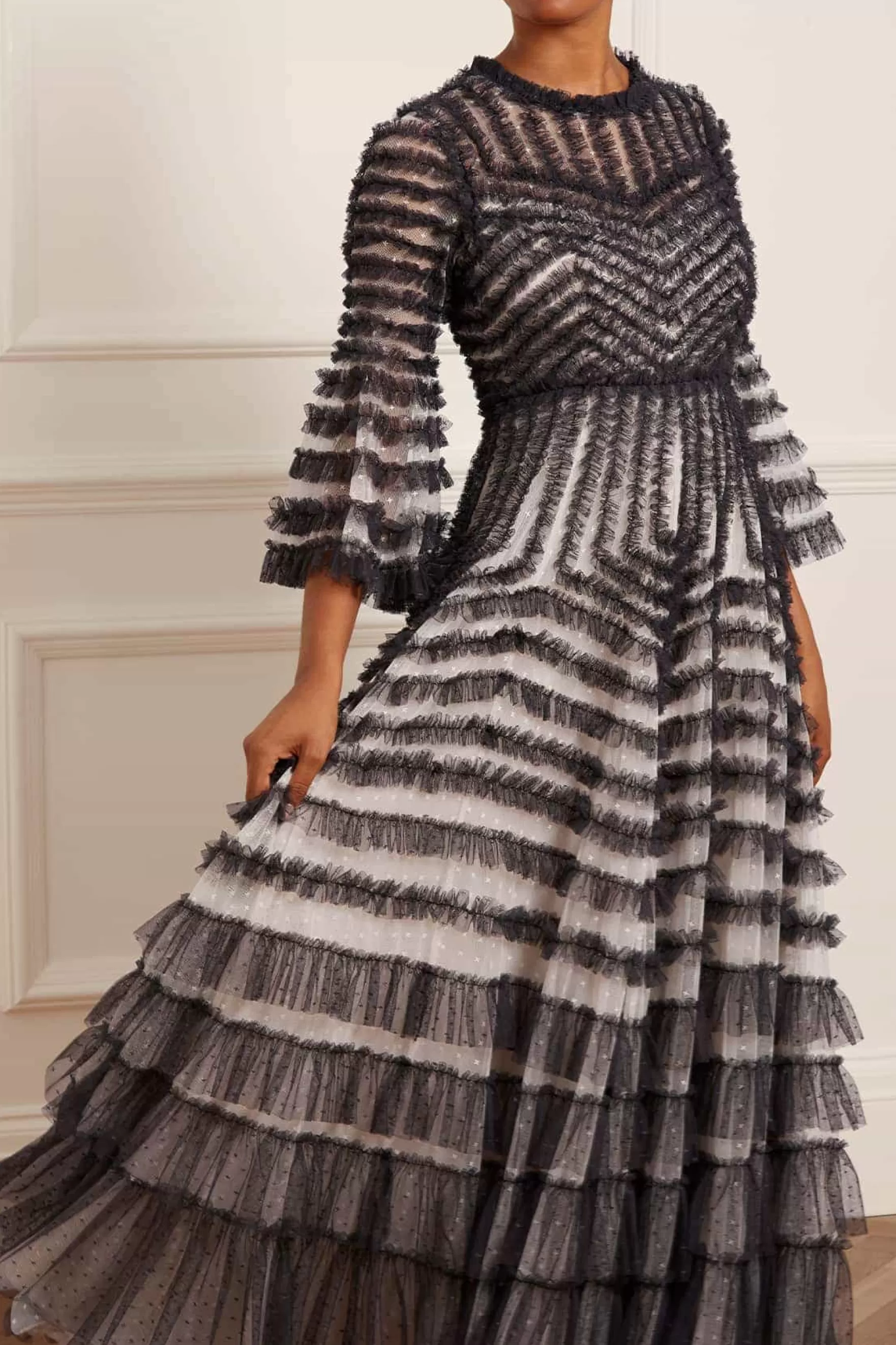 Needle & Thread Mother of the Bride | Mummy & Me>La Vie En Rose Round Neck Gown Black