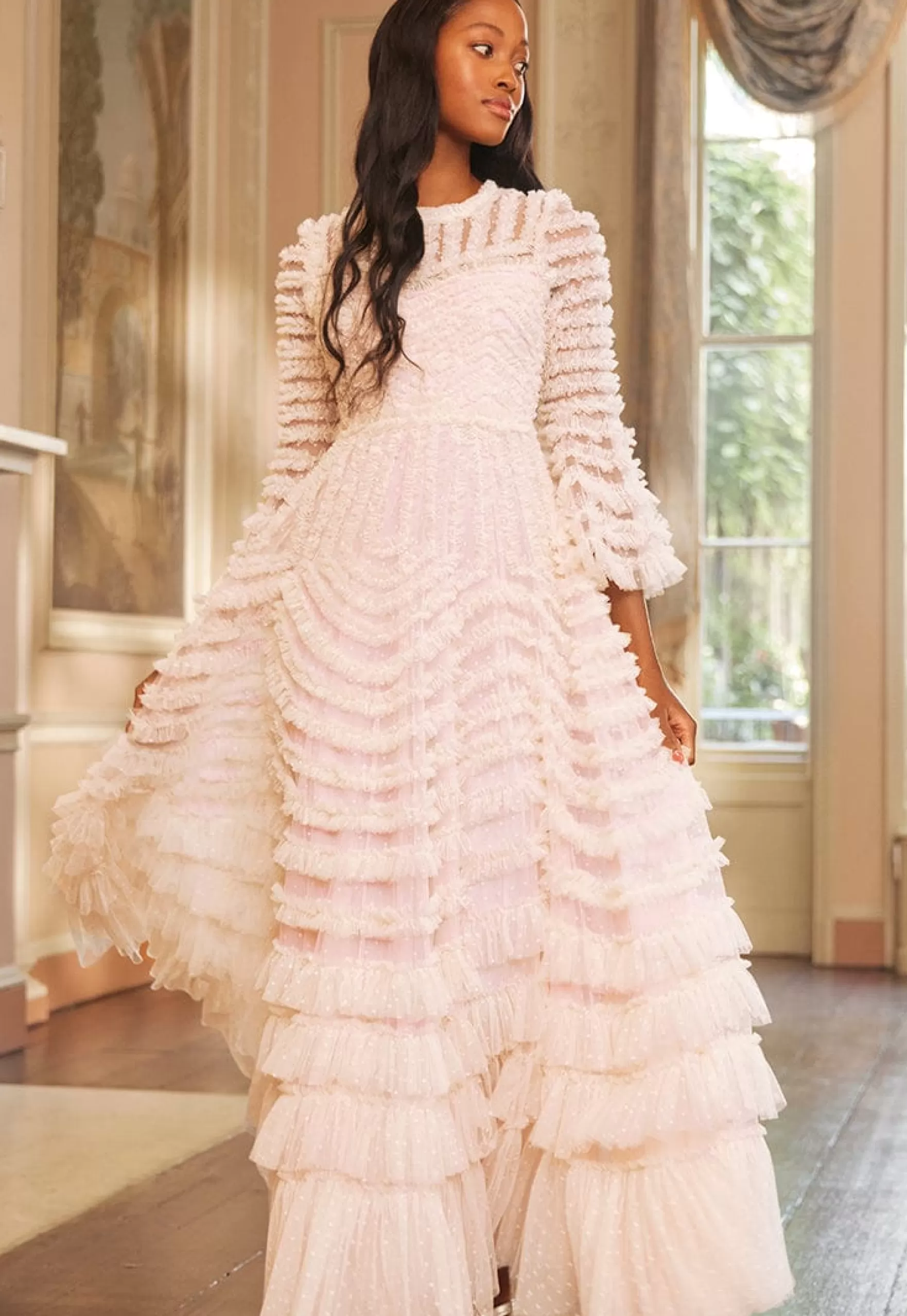 Needle & Thread Bridal | Mummy & Me>La Vie En Rose Round Neck Gown Pink