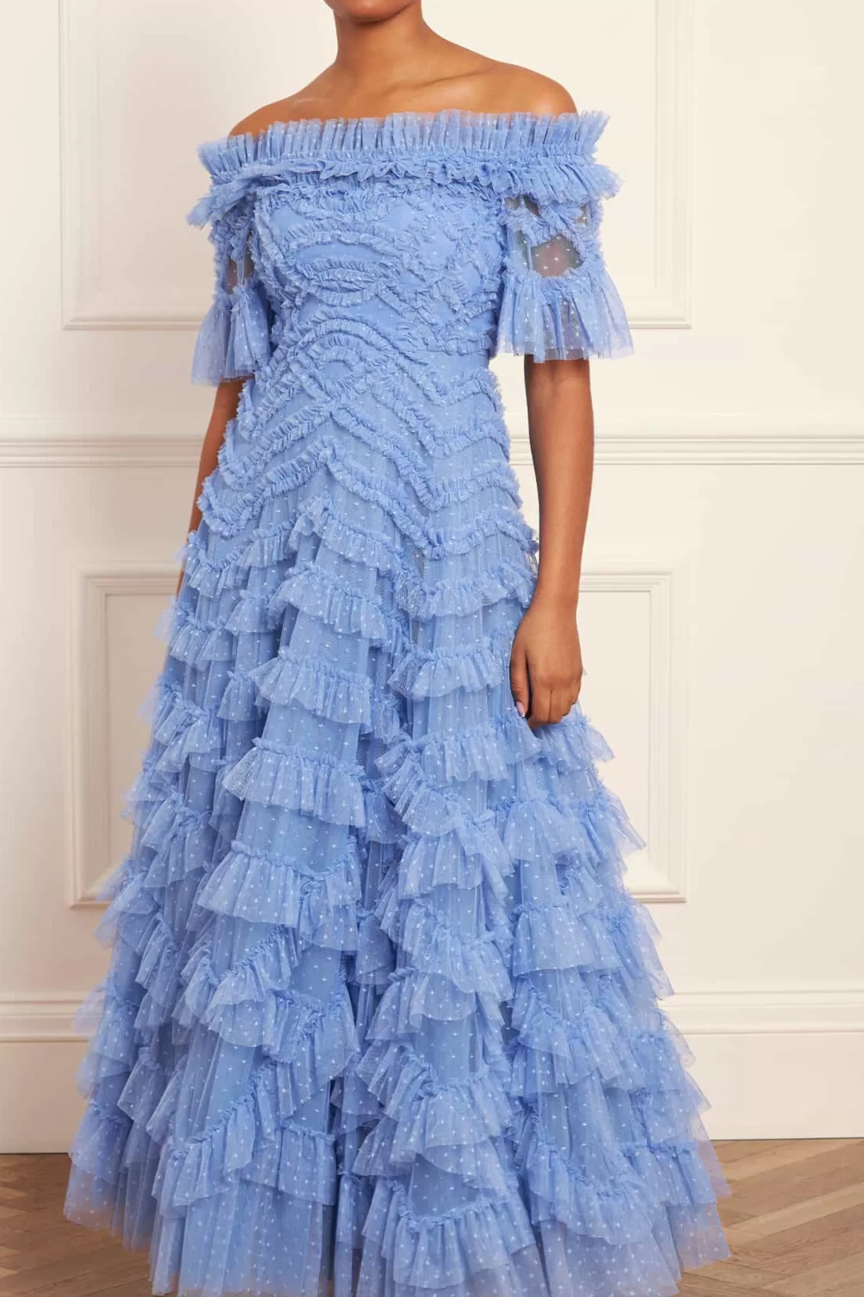 Needle & Thread Mother of the Bride | Plus Size>Lana Off-Shoulder Gown Blue