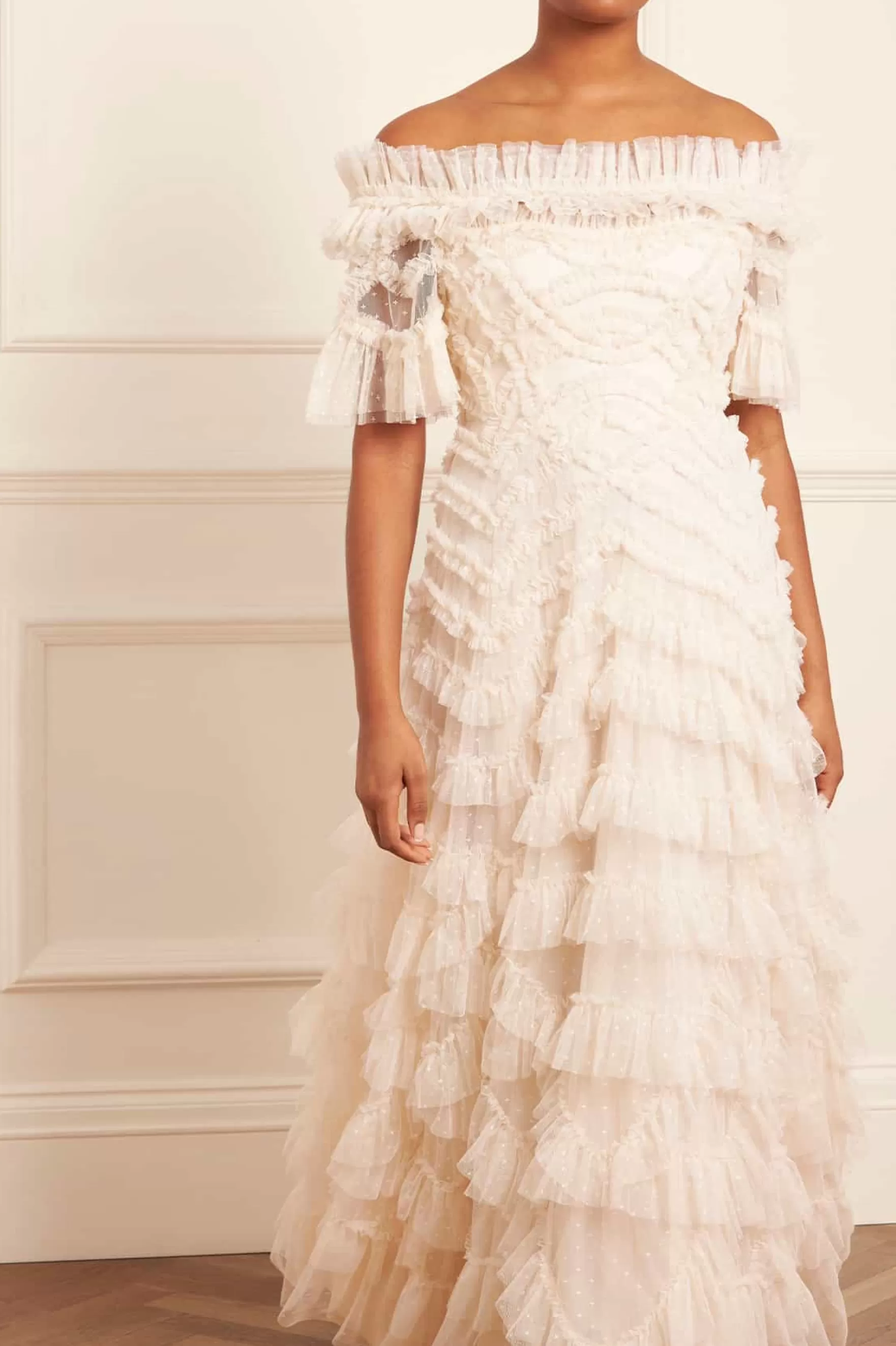 Needle & Thread Bridal | Plus Size>Lana Off-Shoulder Gown Champagne