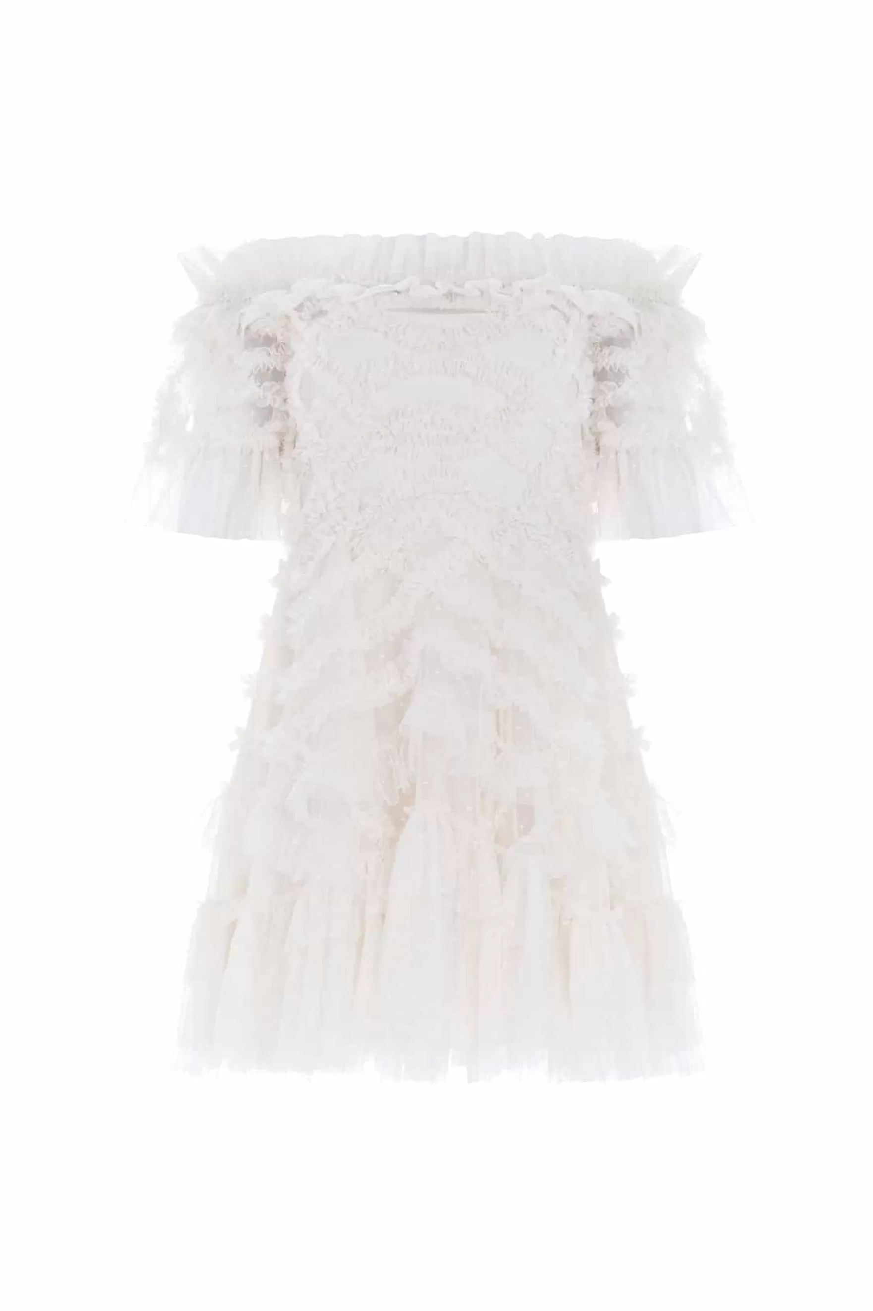 Needle & Thread Wedding Wardrobe | Bridesmaid>Lana Off-Shoulder Micro Mini Dress Champagne