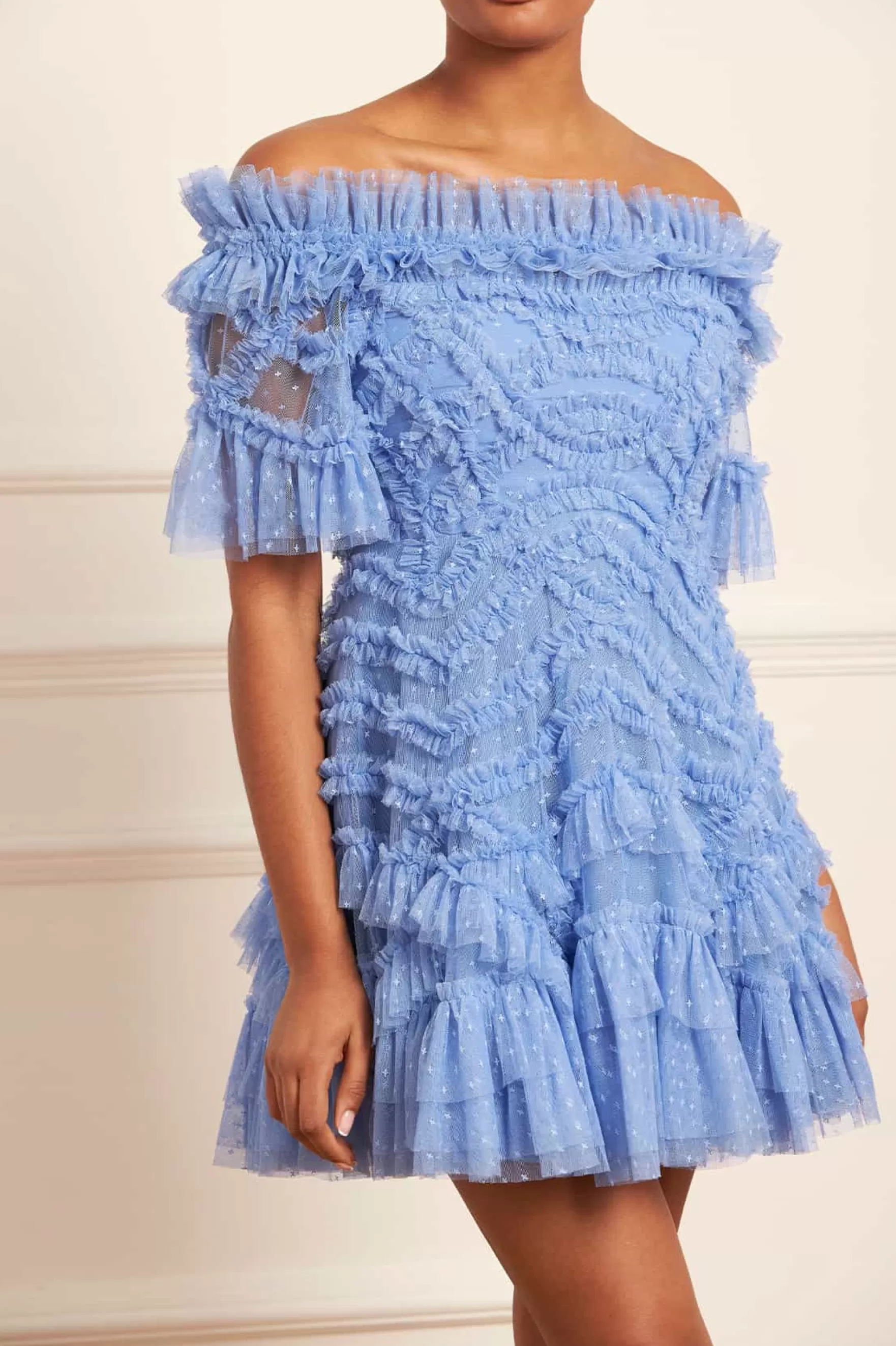 Needle & Thread Wedding Guest | All-Womenswear>Lana Off-Shoulder Micro Mini Dress Blue
