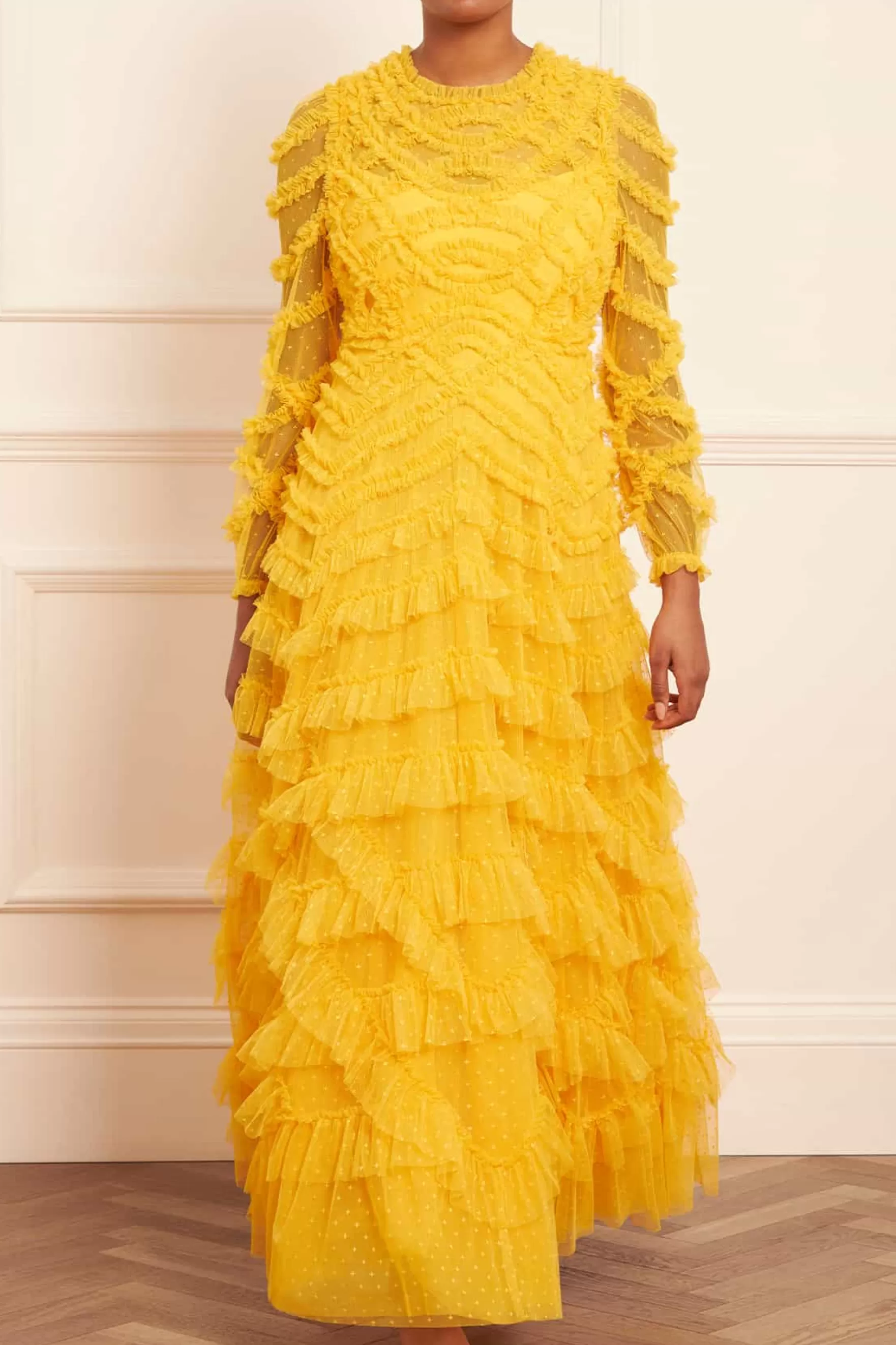 Needle & Thread Mother of the Bride | Plus Size>Lana Round Neck Gown Yellow