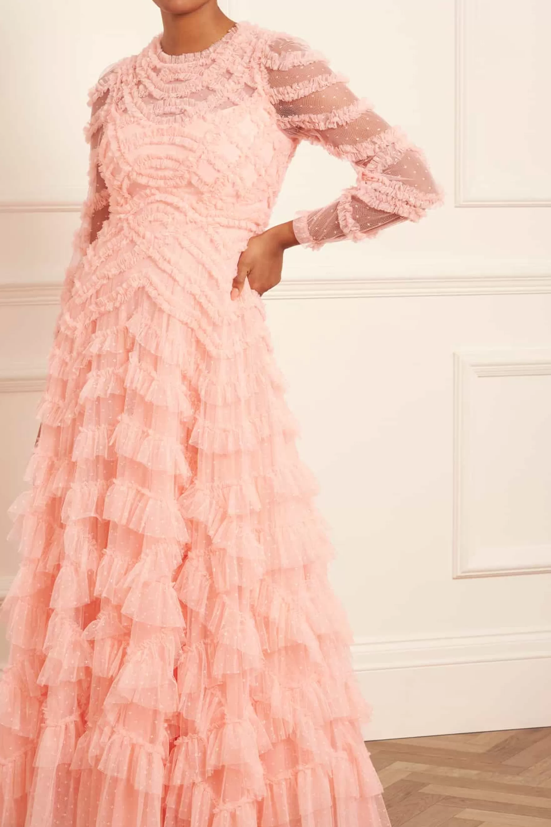 Needle & Thread Mother of the Bride | Plus Size>Lana Round Neck Gown Coral