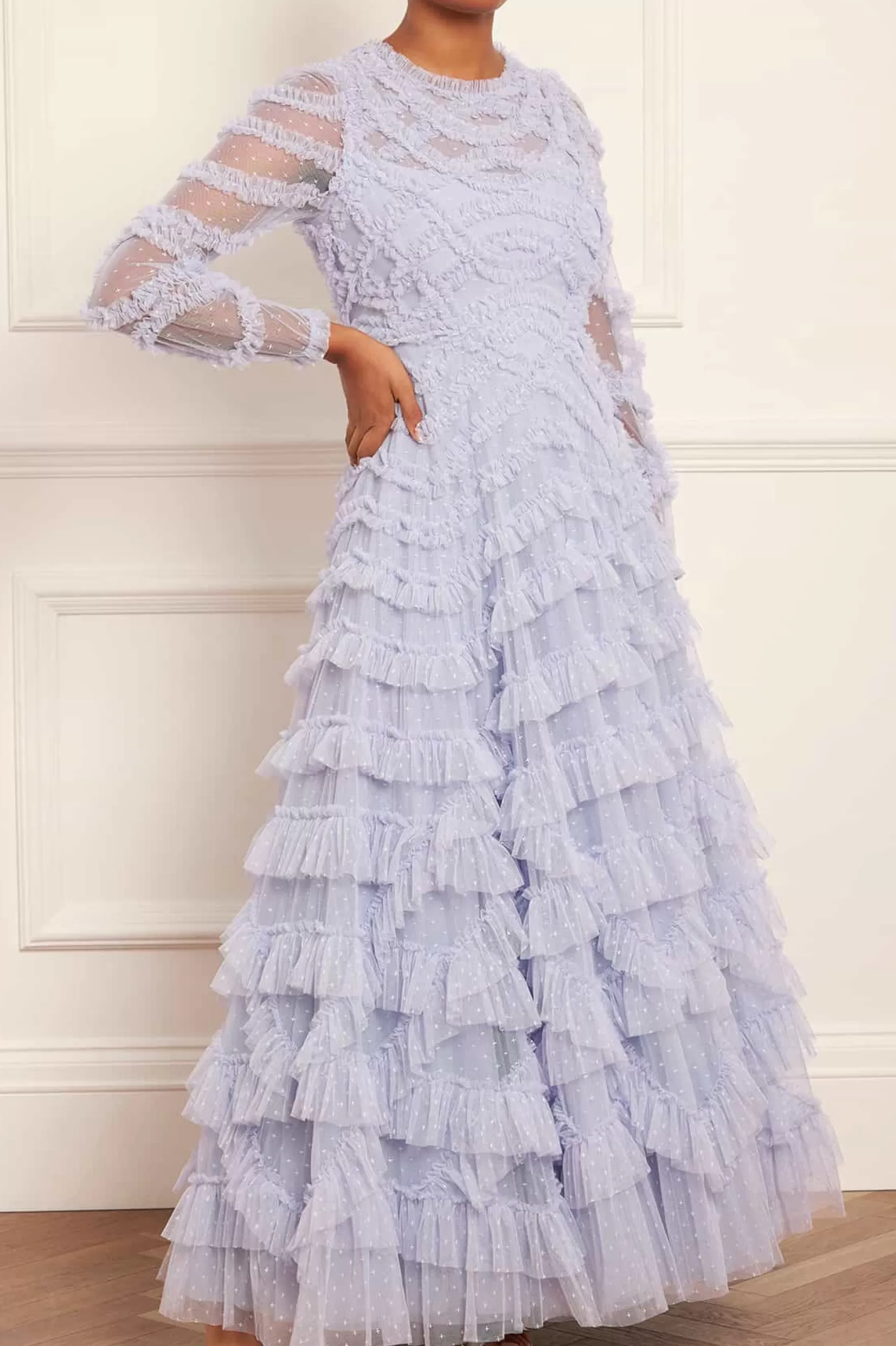 Needle & Thread Mother of the Bride | Plus Size>Lana Round Neck Gown Blue