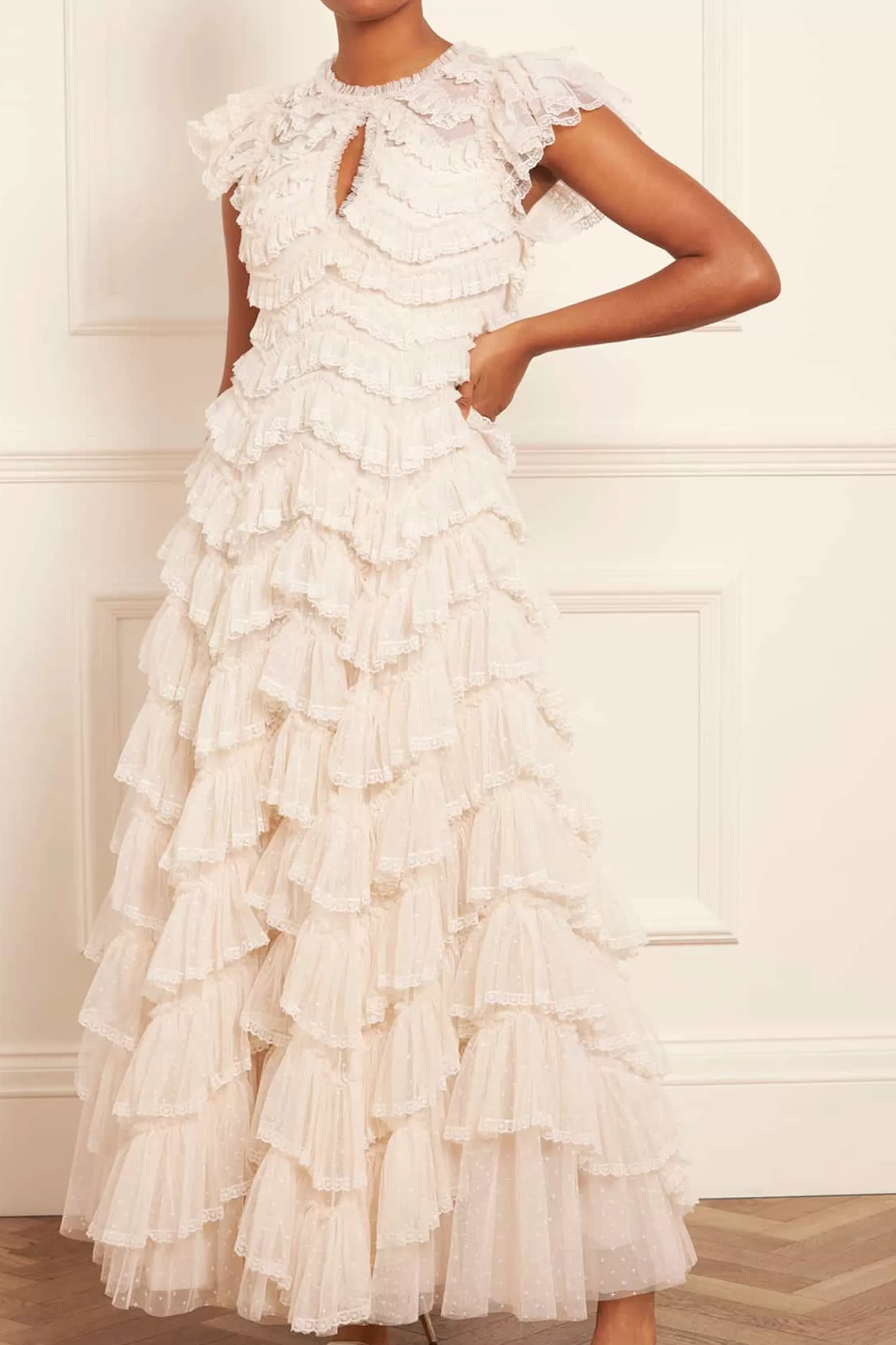 Needle & Thread Bridal | Evening Dresses>Libby Lace Gown Champagne
