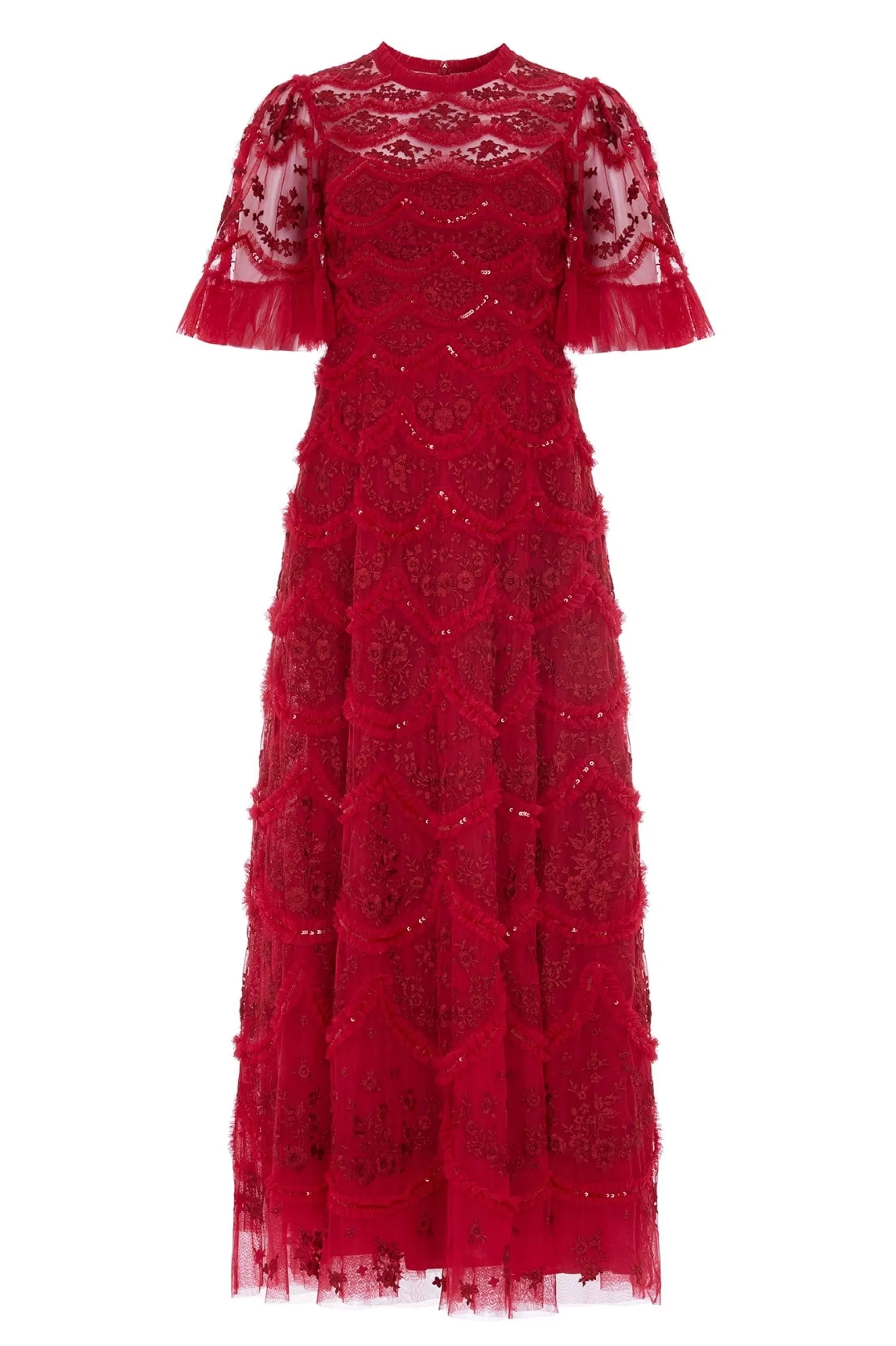 Needle & Thread Evening Dresses | Embellished Dresses>Lily Bloom Ankle Gown Red