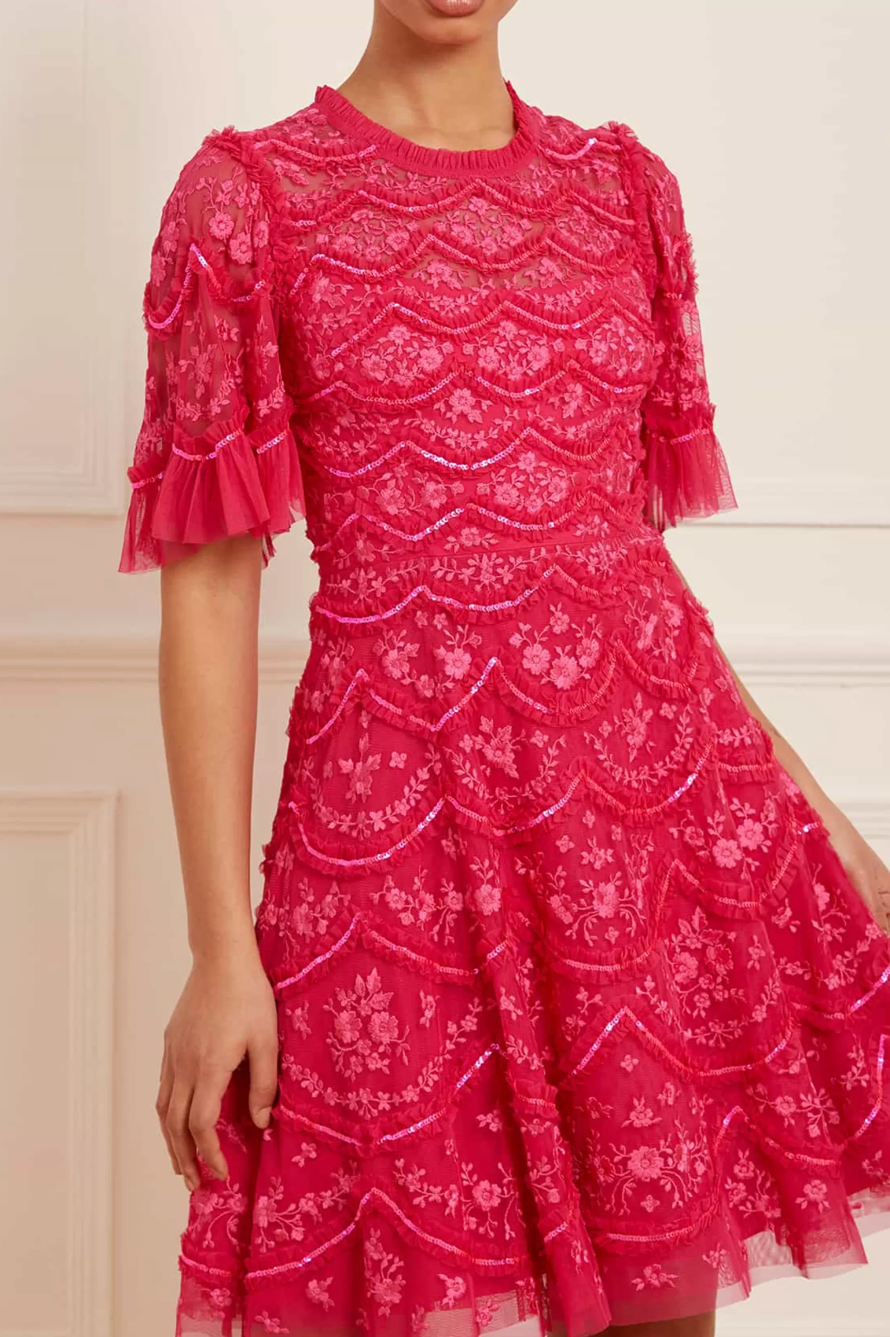 Needle & Thread Wedding Guest | Mini Dresses>Lily Bloom Mini Dress Pink