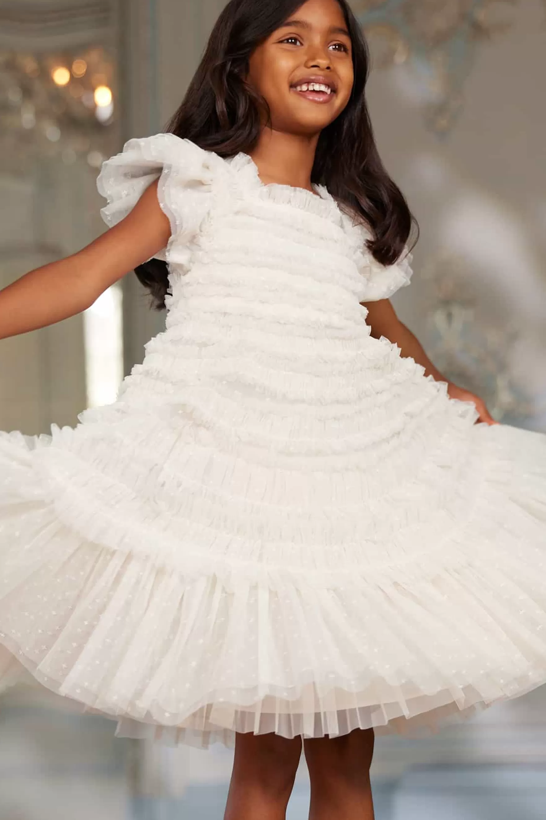 Needle & Thread Flower Girl | Flower Girl>Lisette Kids Dress Champagne
