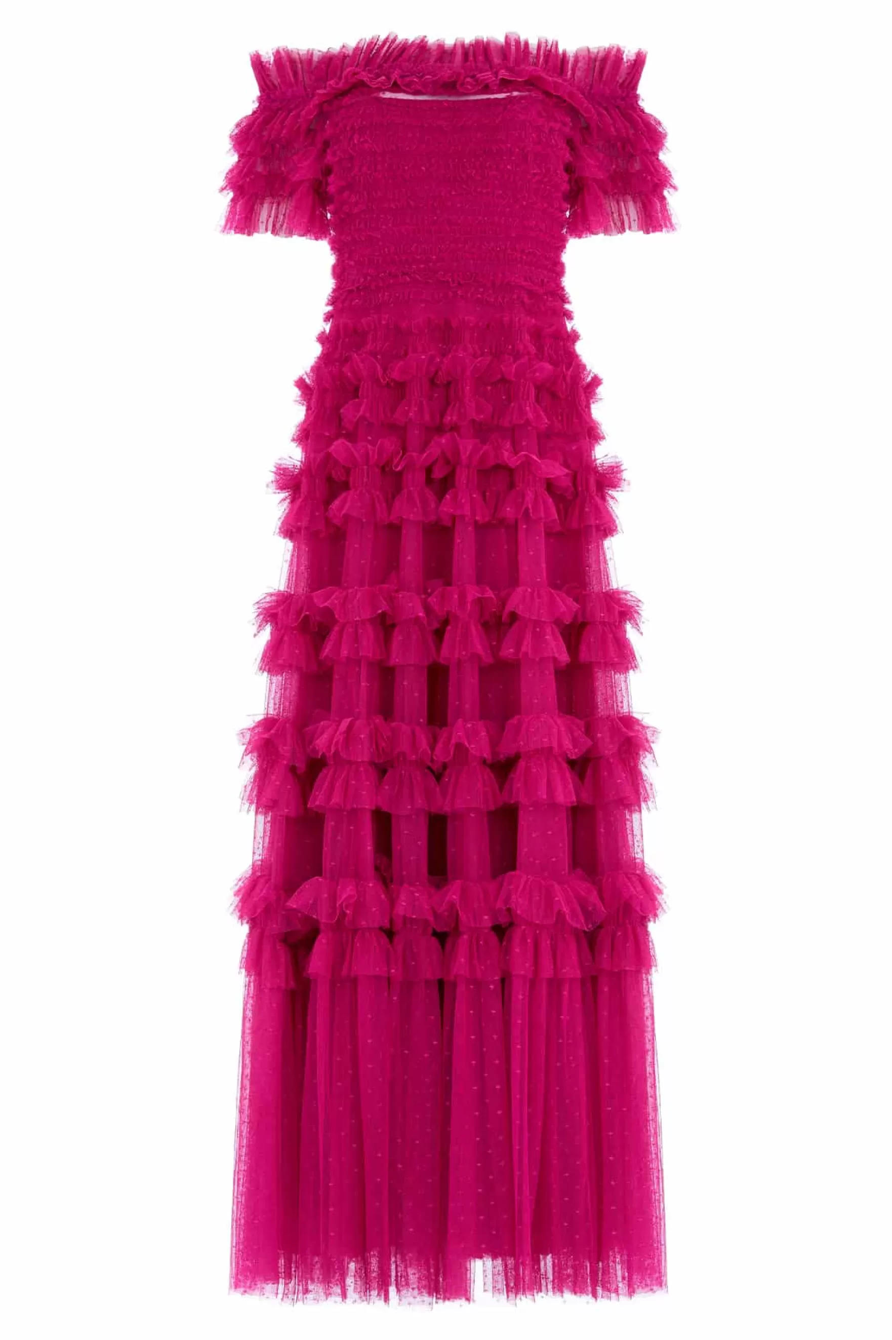 Needle & Thread Mother of the Bride | Evening Dresses>Lisette Ruffle Off Shoulder Gown Pink