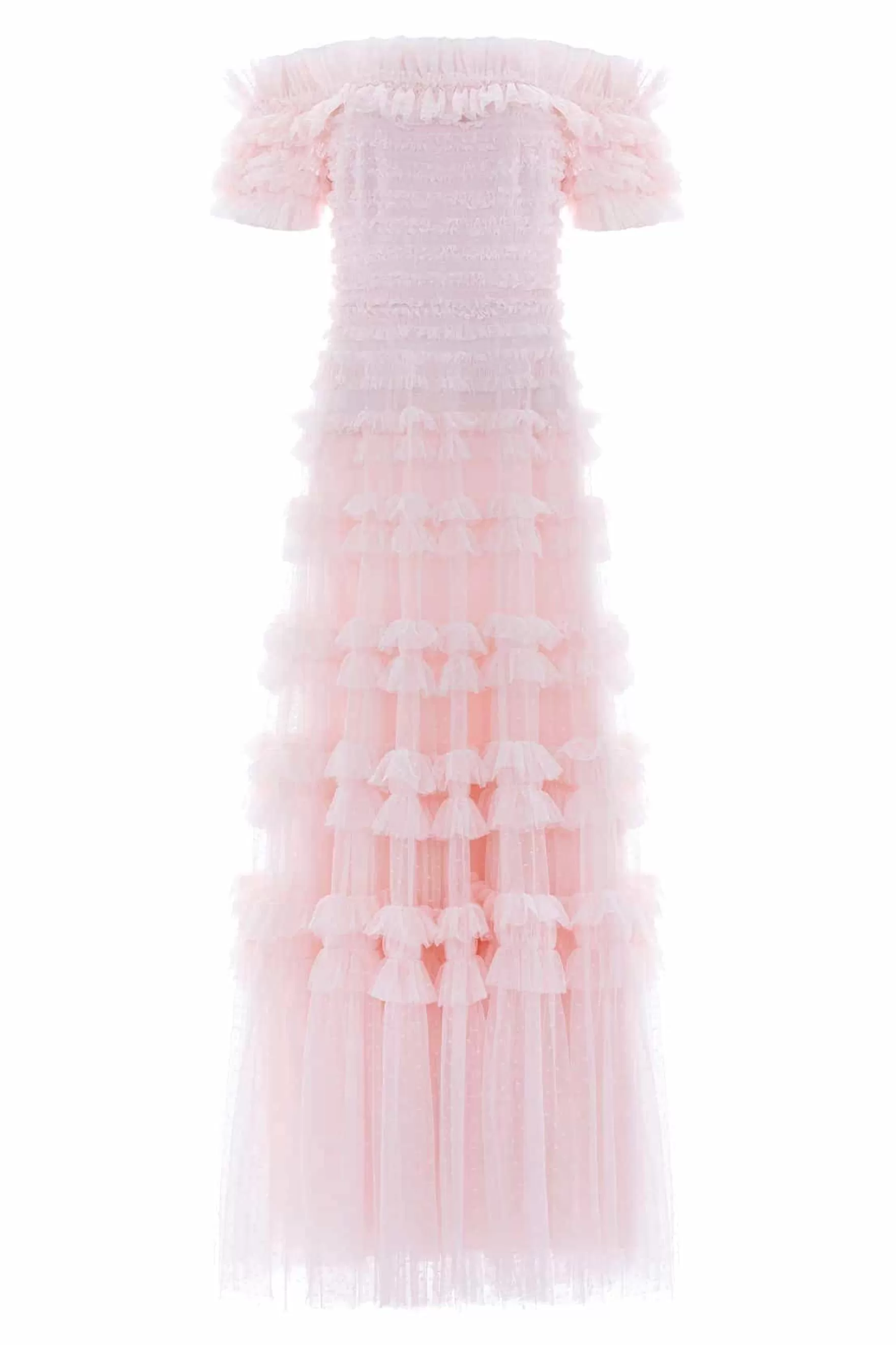 Needle & Thread Mummy & Me | Mummy & Me>Lisette Ruffle Off Shoulder Gown Pink