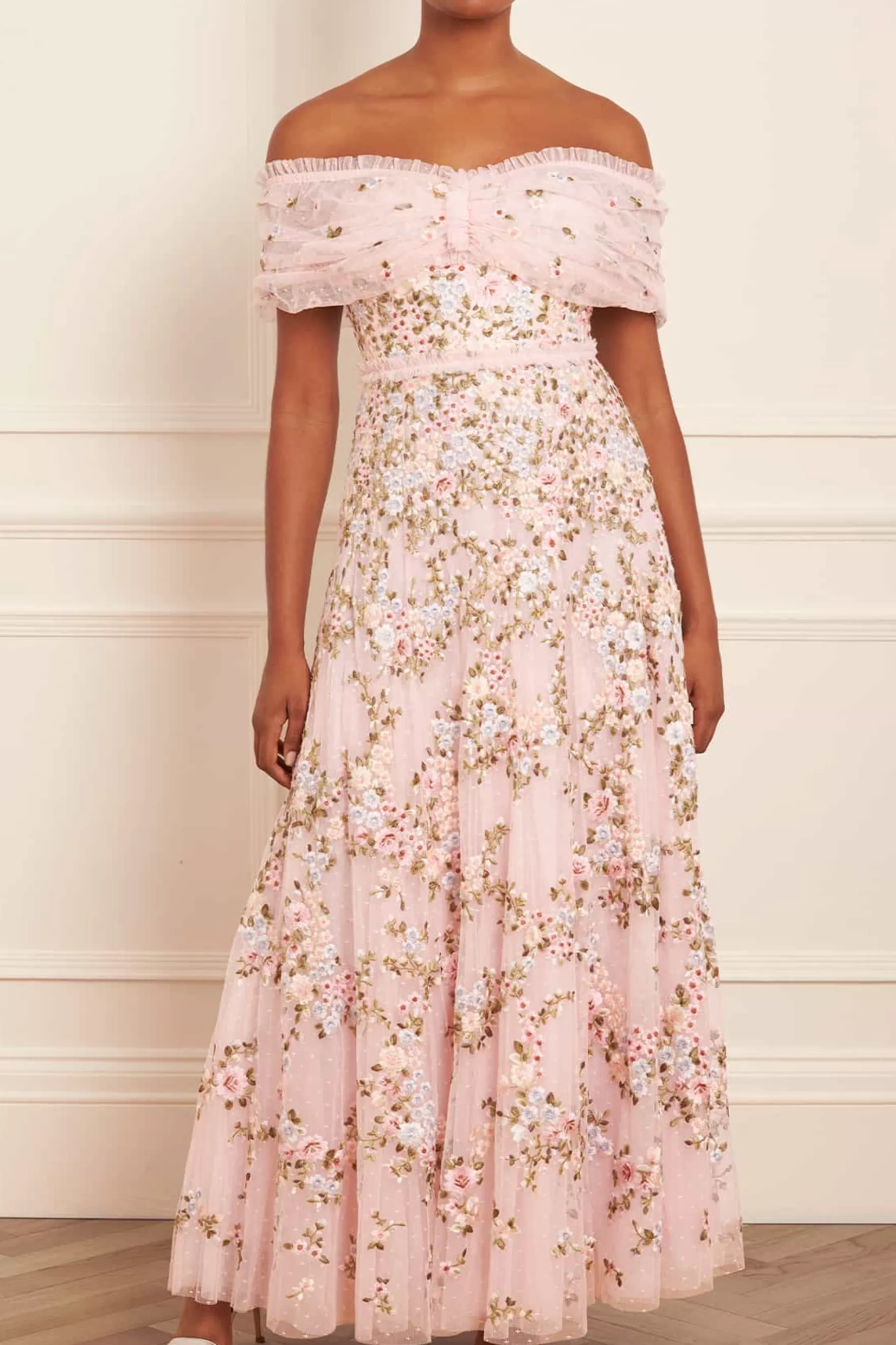 Needle & Thread Mother of the Bride | Bridesmaid>Lunaria Wreath Off-Shoulder Gown Pink