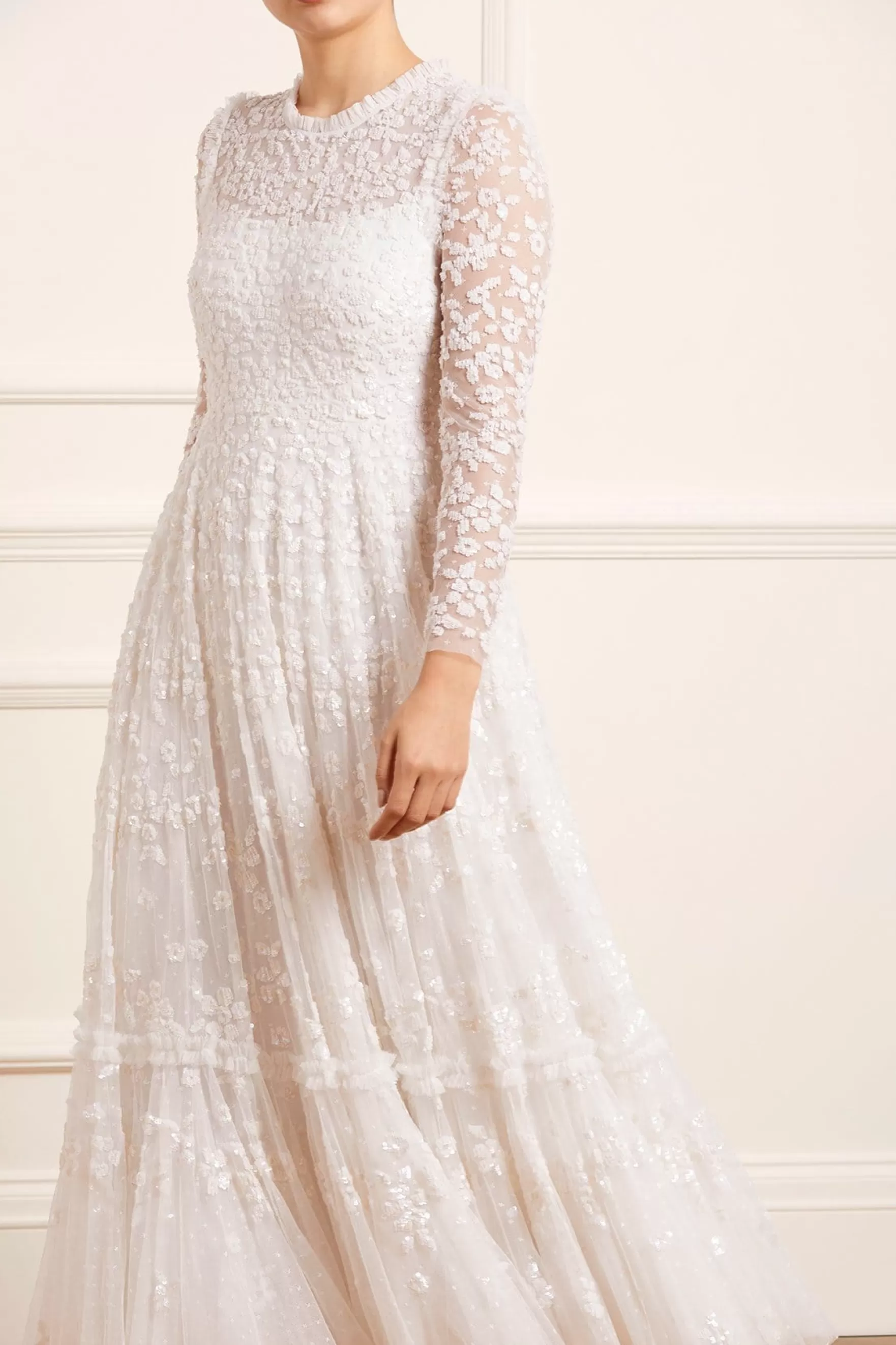 Needle & Thread Bridal | Plus Size>Margot Ankle Gown White