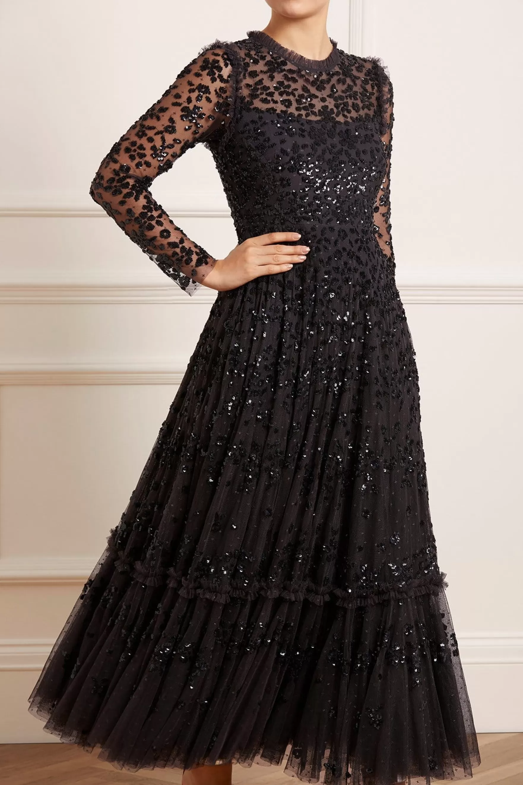 Needle & Thread Plus Size | Evening Dresses>Margot Ankle Gown Black