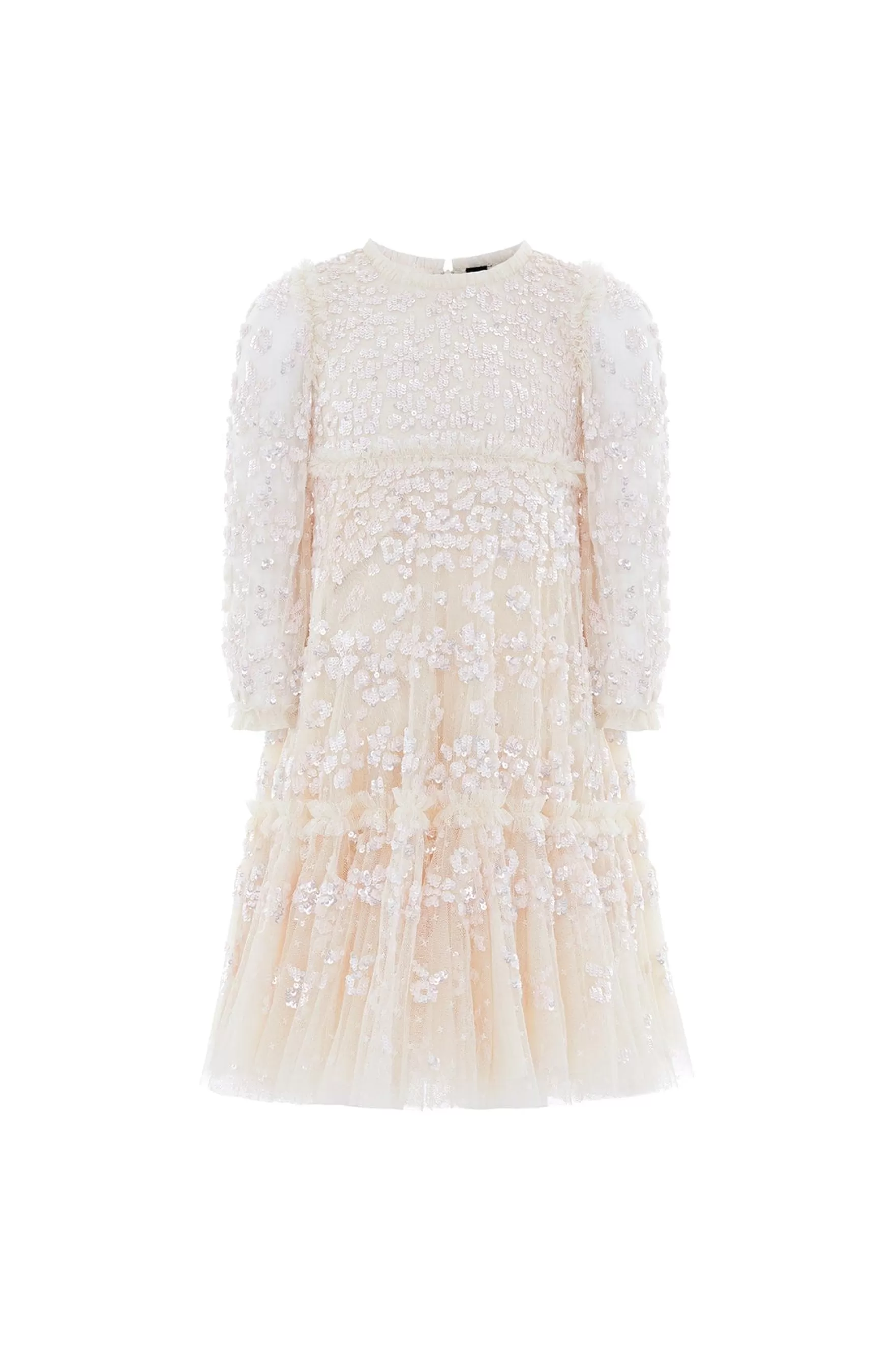 Needle & Thread Flower Girl | Flower Girl>Margot Long Sleeve Kids Dress Champagne