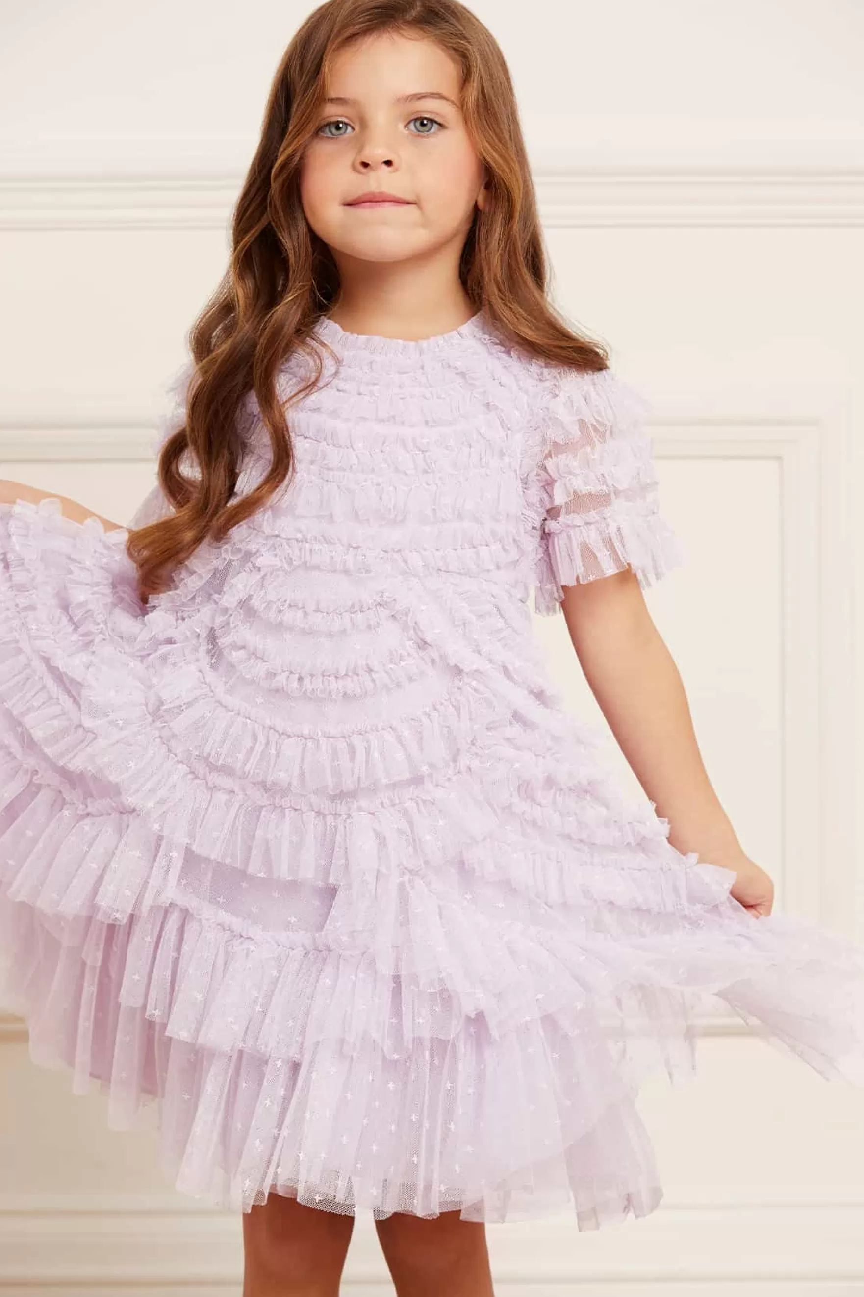 Needle & Thread Flower Girl | Flower Girl>Marilla Ruffle Kids Dress Purple