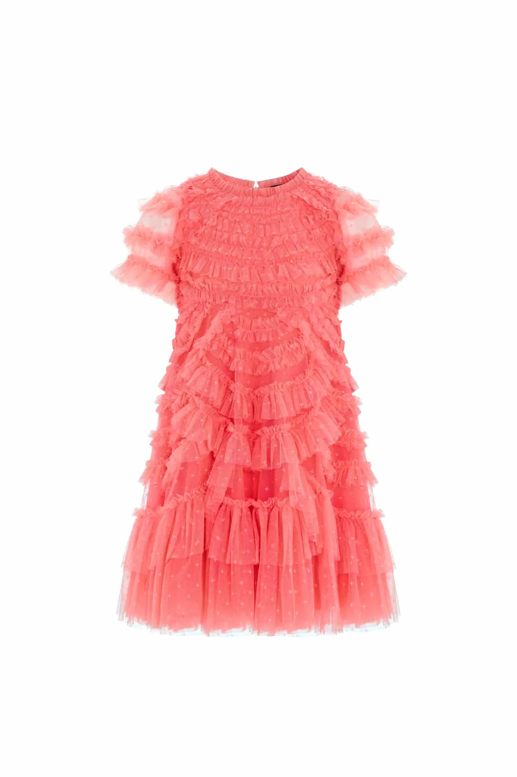 Needle & Thread Responsibly Sourced>Marilla Ruffle Kids Dress Pink