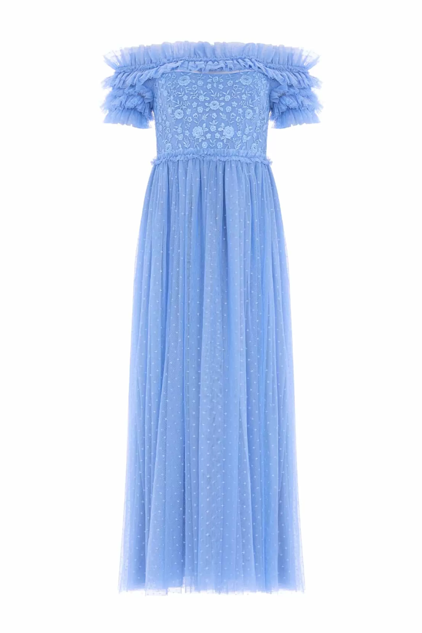 Needle & Thread Mother of the Bride | Bridesmaid>Midsummer Lace Bodice Off-Shoulder Ankle Gown Blue