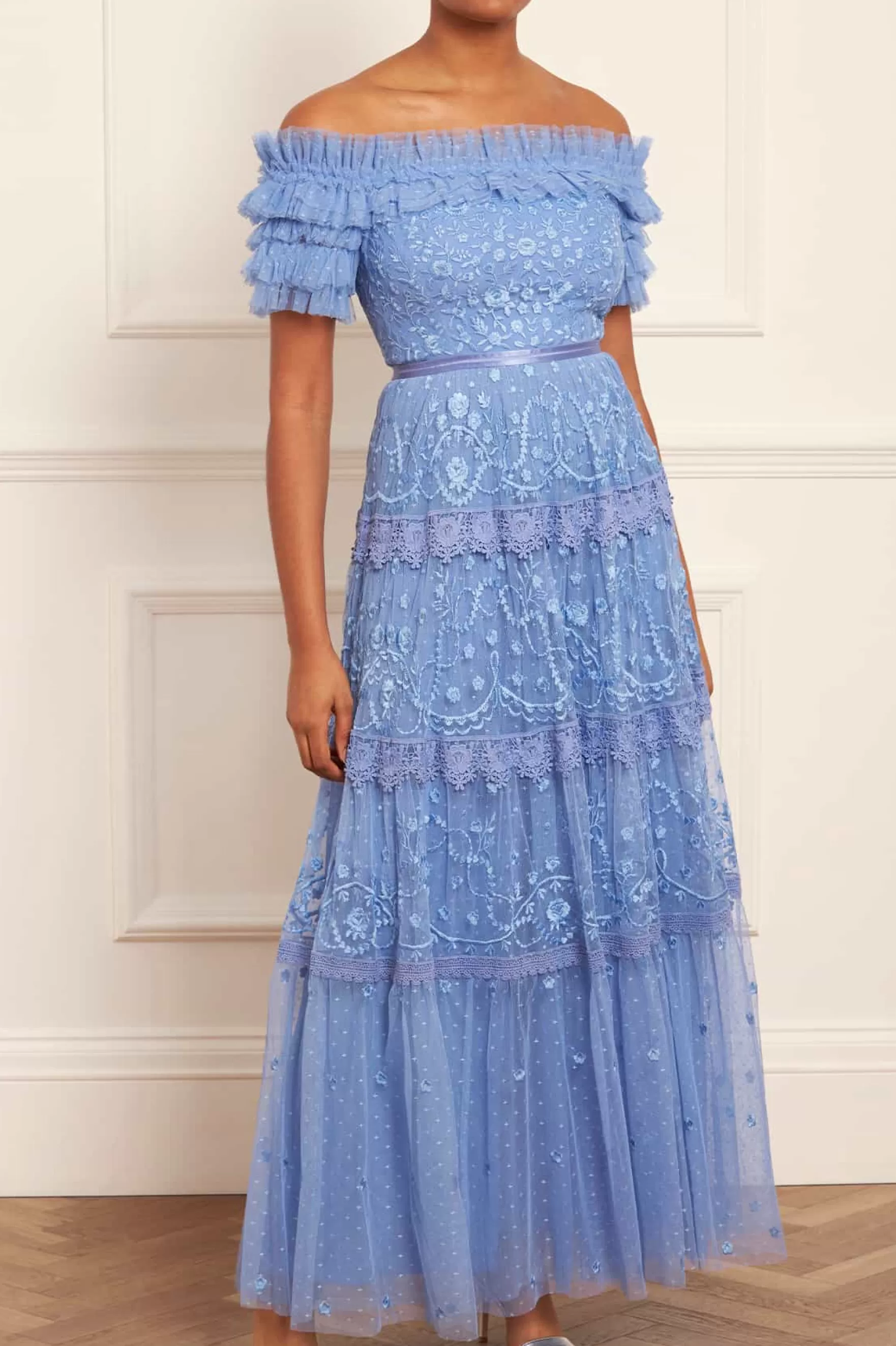 Needle & Thread Bridesmaid | Mummy & Me>Midsummer Lace Off-Shoulder Gown Blue