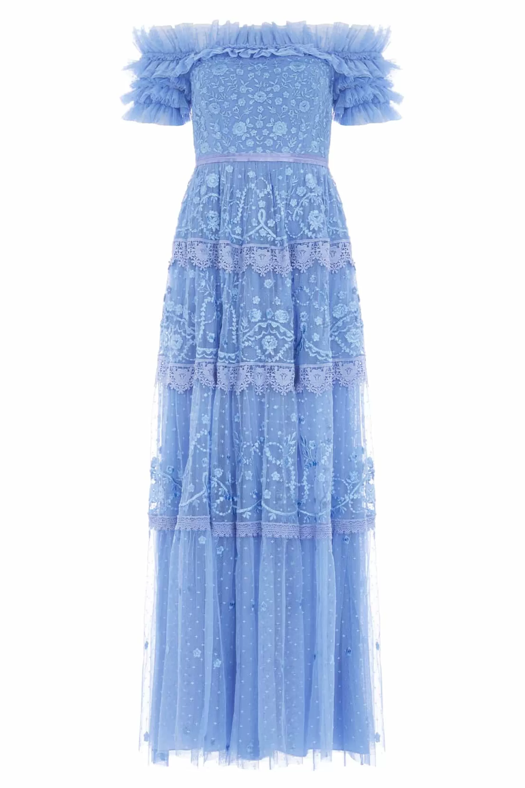 Needle & Thread Bridesmaid | Mummy & Me>Midsummer Lace Off-Shoulder Gown Blue