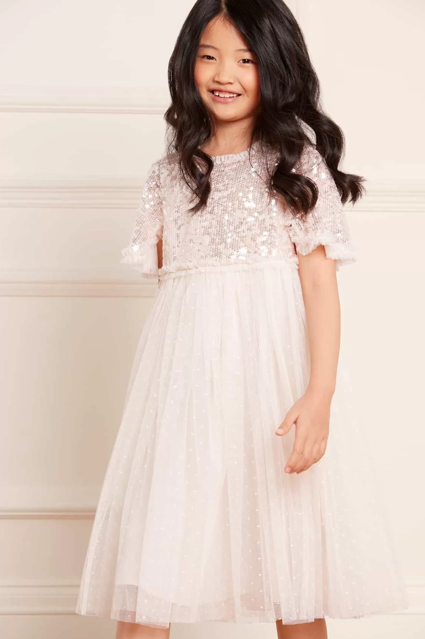 Needle & Thread Flower Girl | Flower Girl>Mila Gloss Bodice Kids Dress Champagne