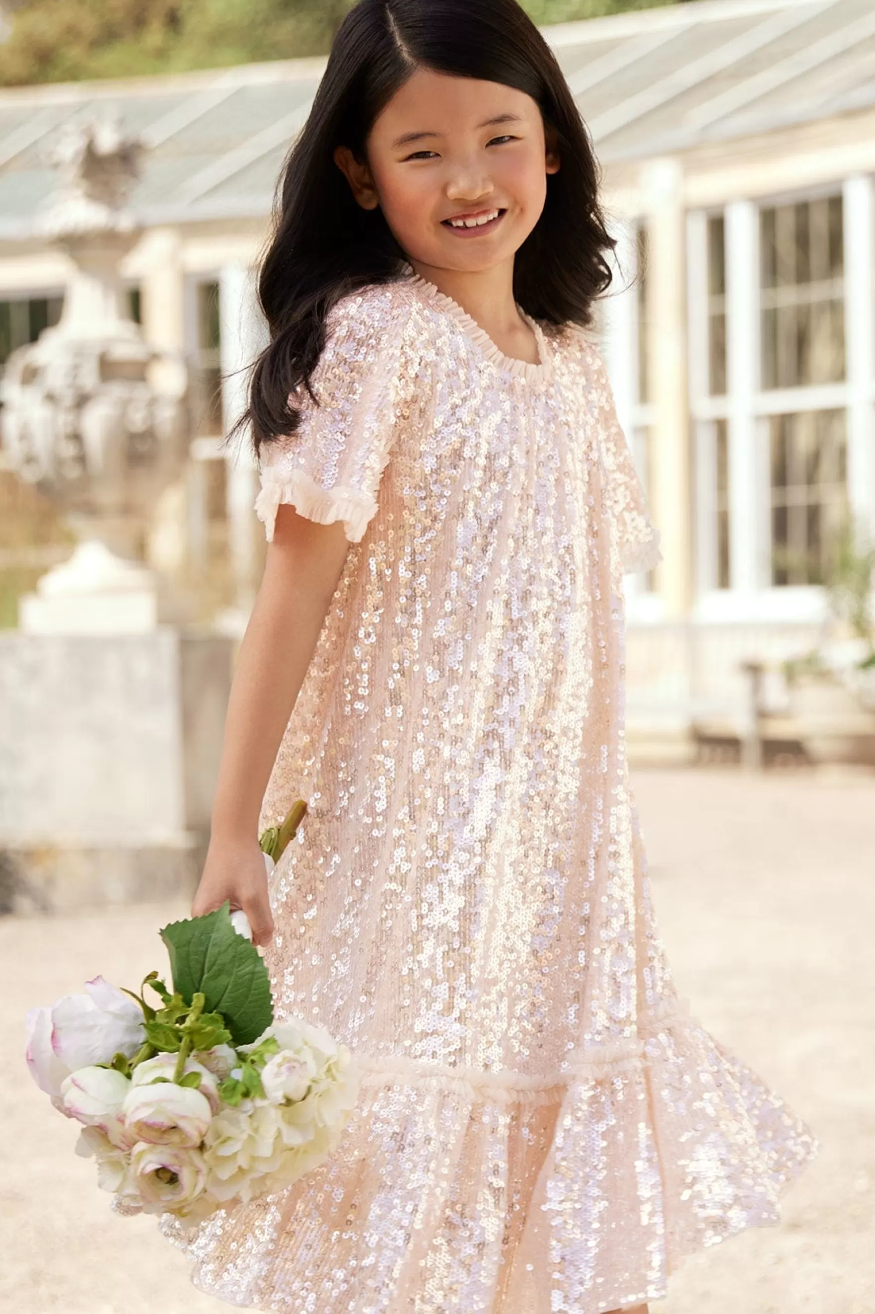 Needle & Thread Flower Girl | Flower Girl>Mila Gloss Kids Dress Champagne