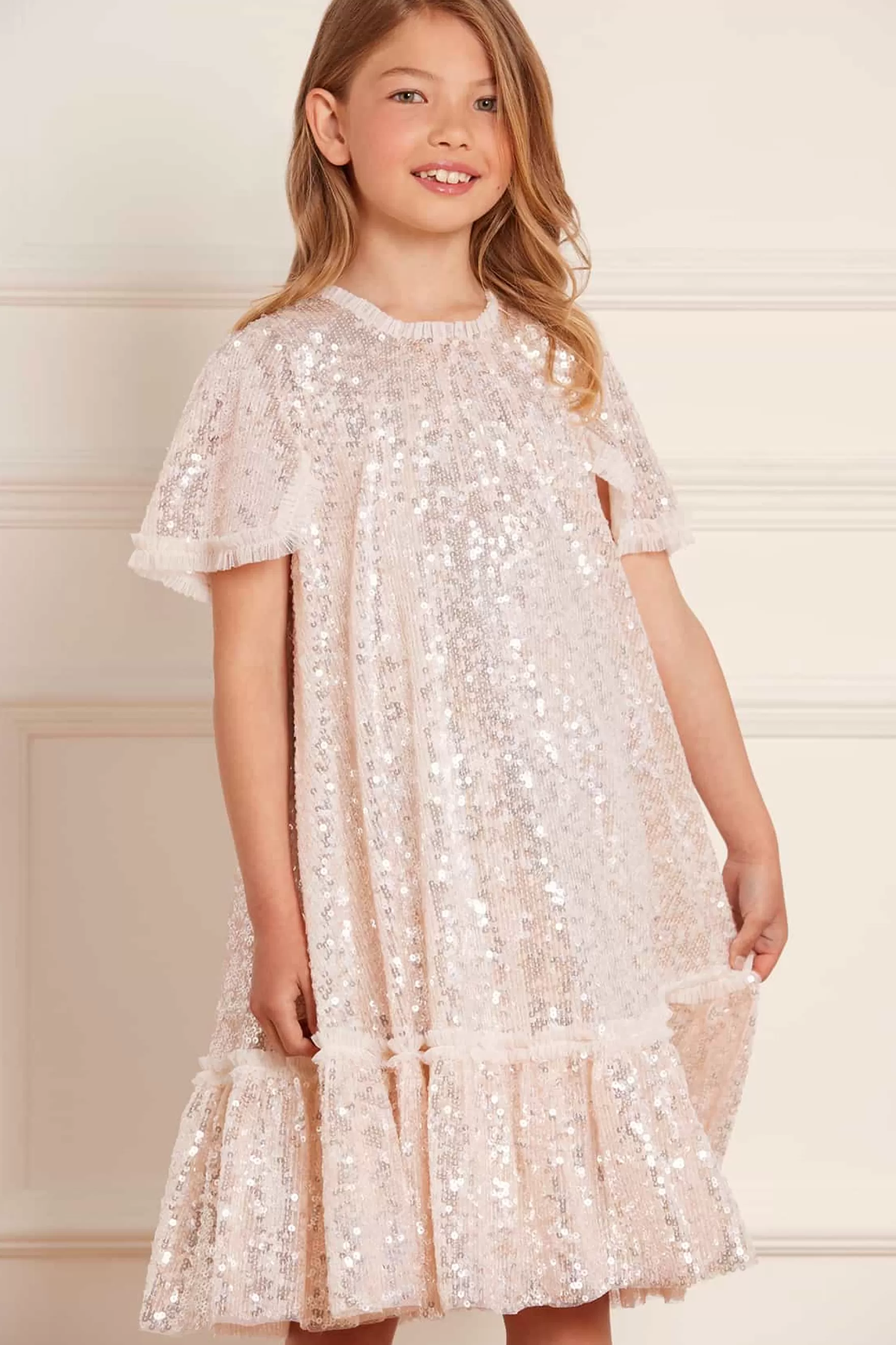 Needle & Thread Flower Girl | Flower Girl>Mila Gloss Kids Dress Champagne