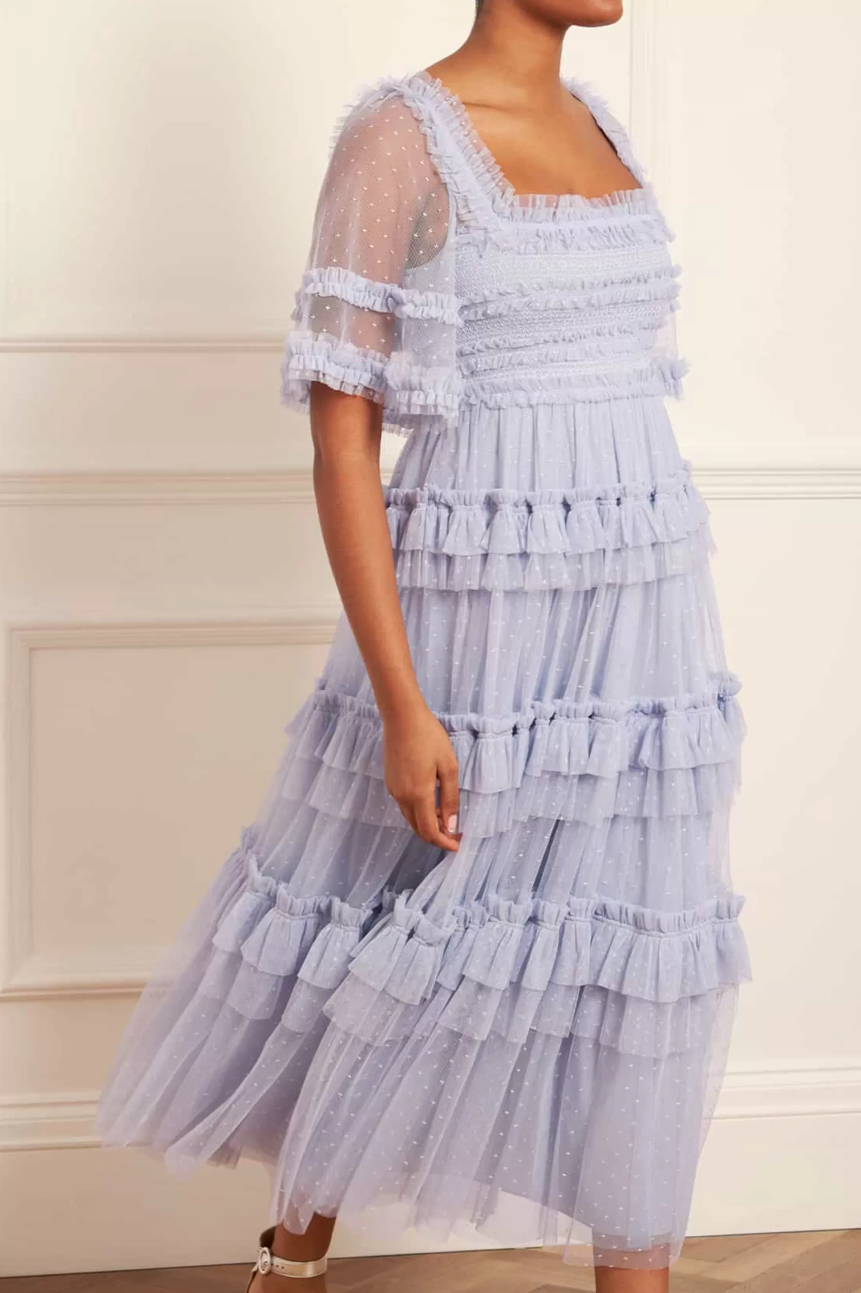 Needle & Thread Plus Size | All-Womenswear>Peaches Smocked Ankle Gown Blue