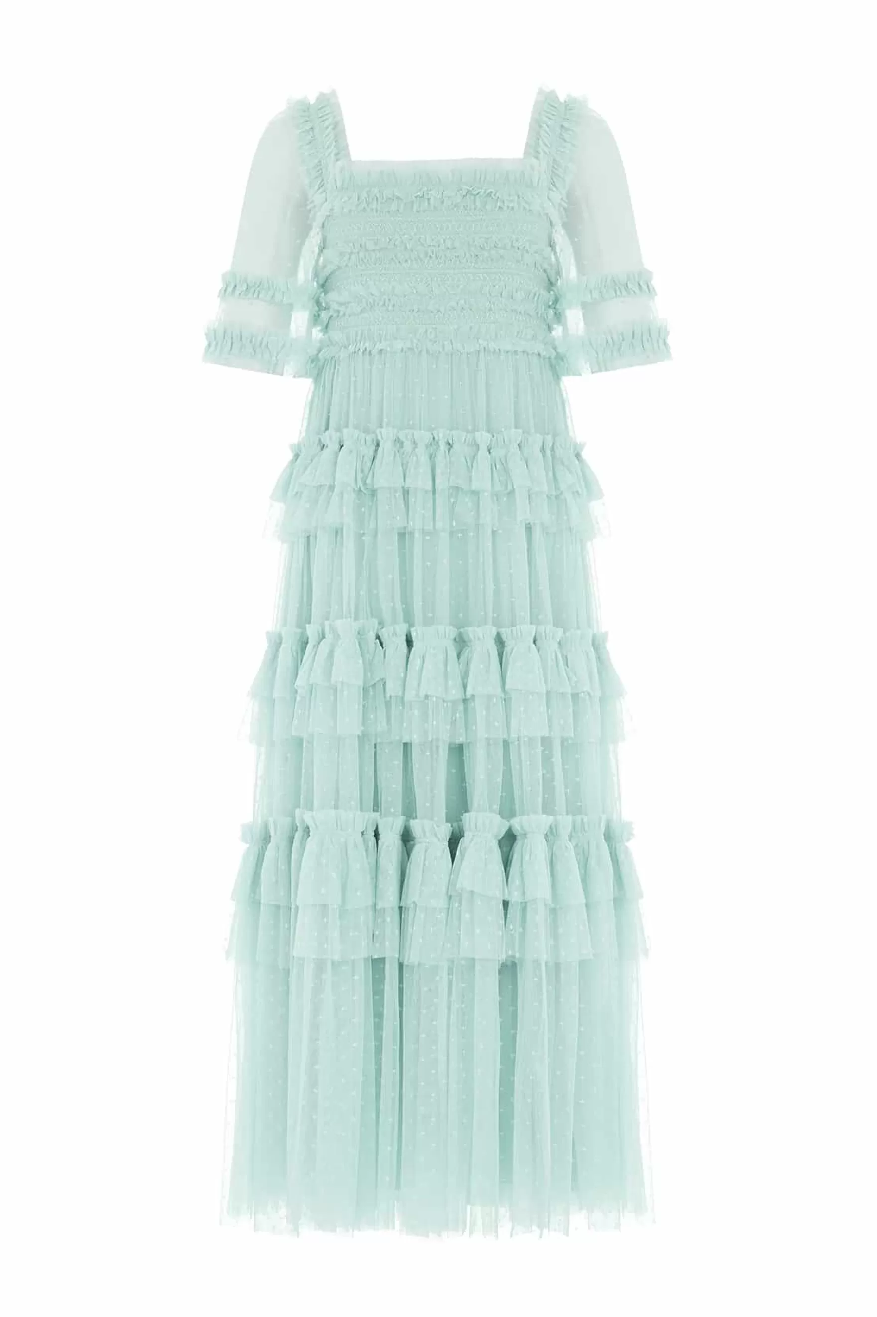 Needle & Thread Plus Size | Day Dresses>Peaches Smocked Ankle Gown Green