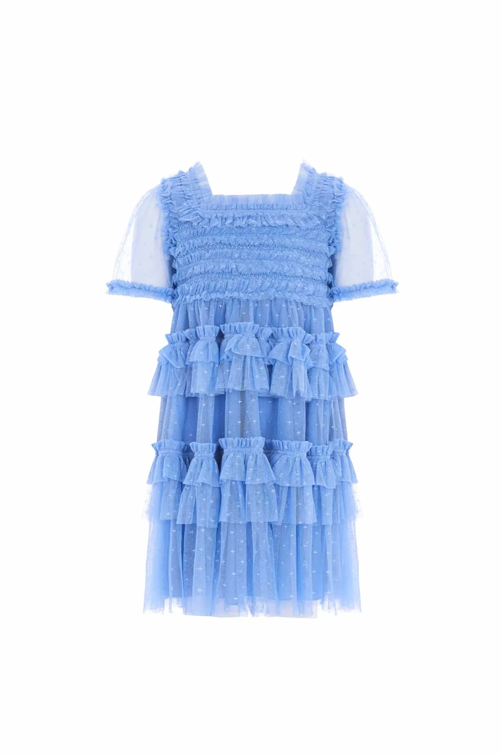 Needle & Thread Flower Girl | Flower Girl>Peaches Smocked Kids Dress Blue