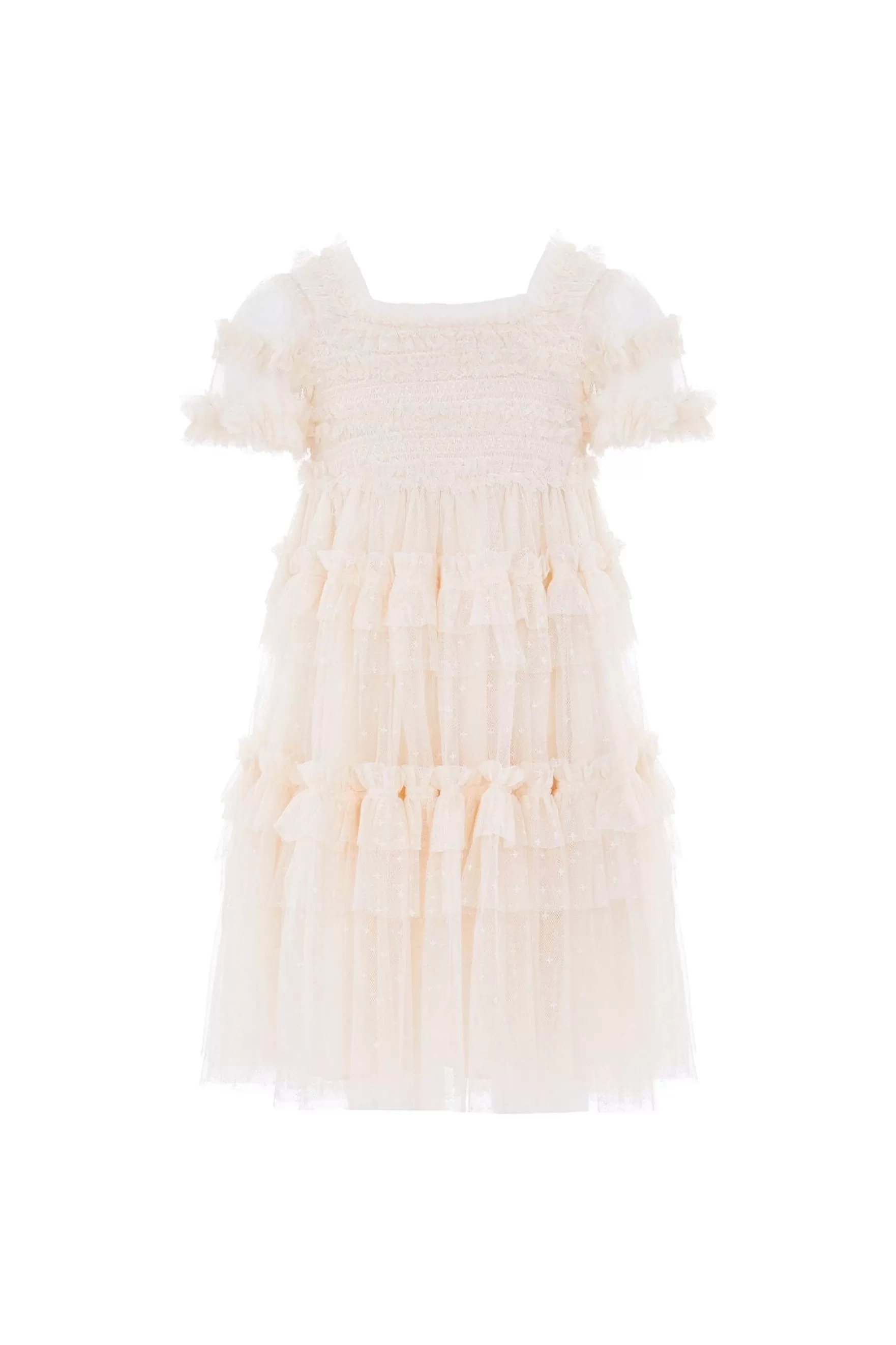 Needle & Thread Flower Girl | Flower Girl>Peaches Smocked Kids Dress Champagne