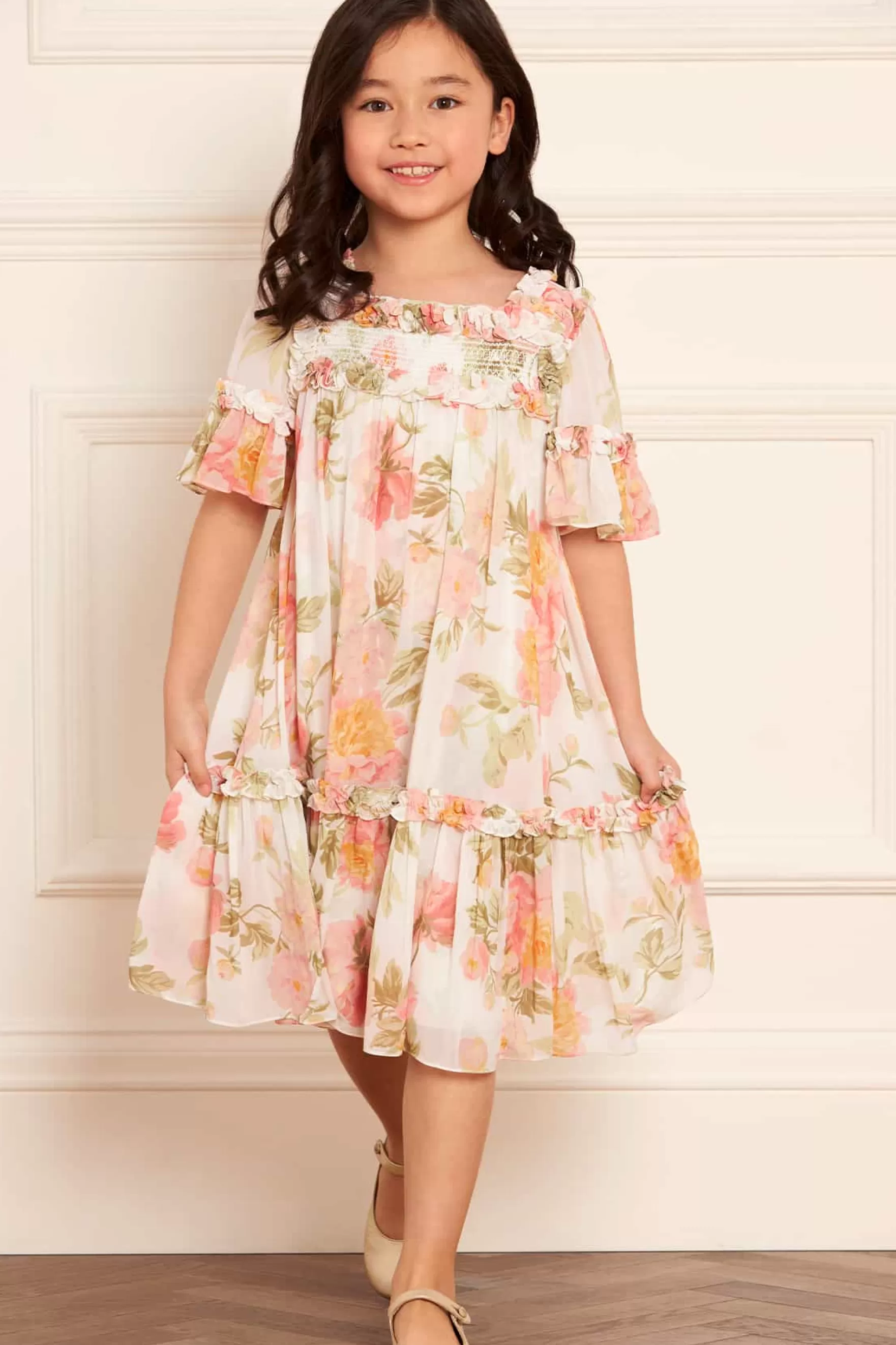 Needle & Thread Mummy & Me | Mummy & Me>Peony Primrose Chiffon Bella Kids Dress Multi