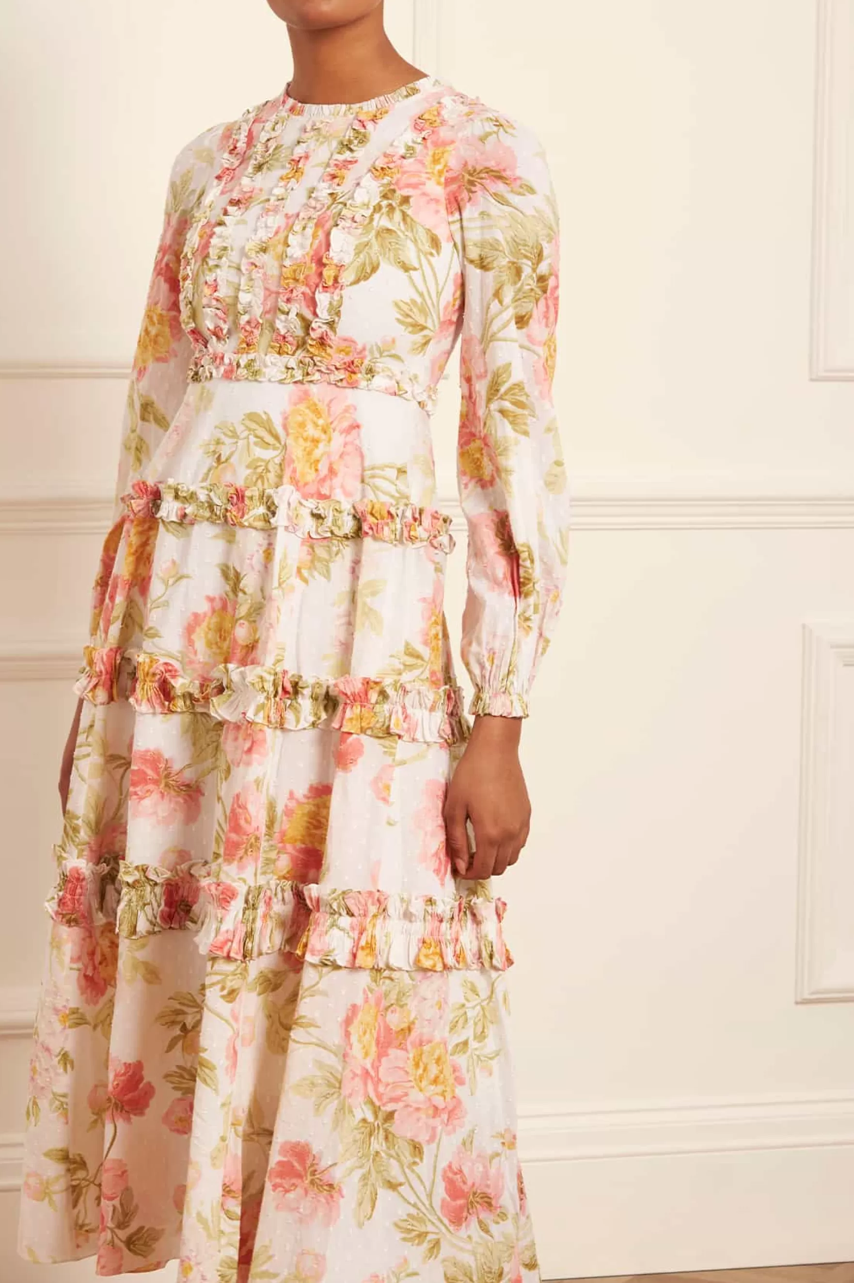 Needle & Thread Plus Size | Cotton Dresses>Peony Promise Esme Cotton Ankle Gown Multi