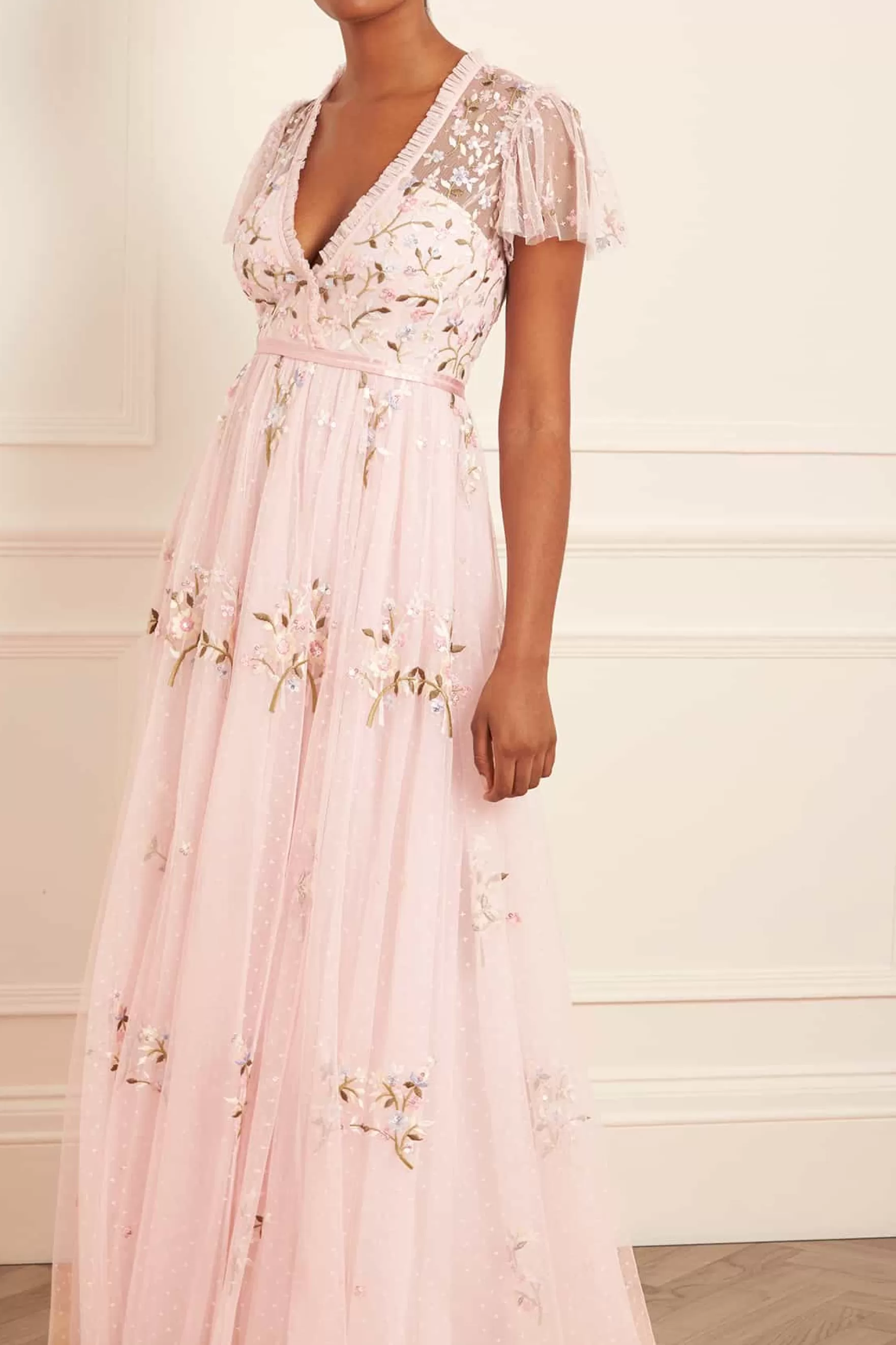 Needle & Thread Bridesmaid | All-Womenswear>Petunia Cap Sleeve Gown Pink