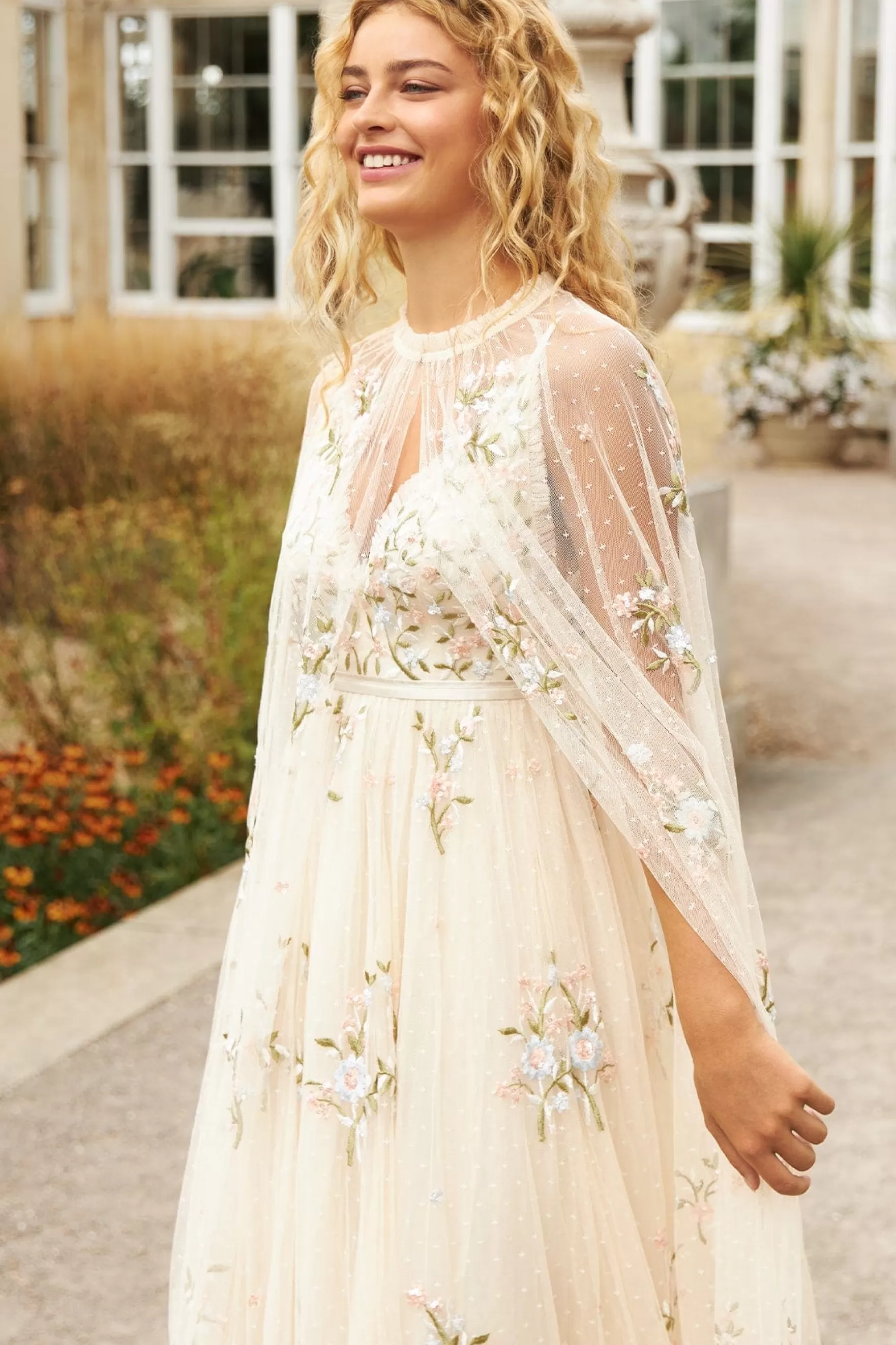 Needle & Thread Bridal | Embroidered Dresses>Petunia Gown Champagne
