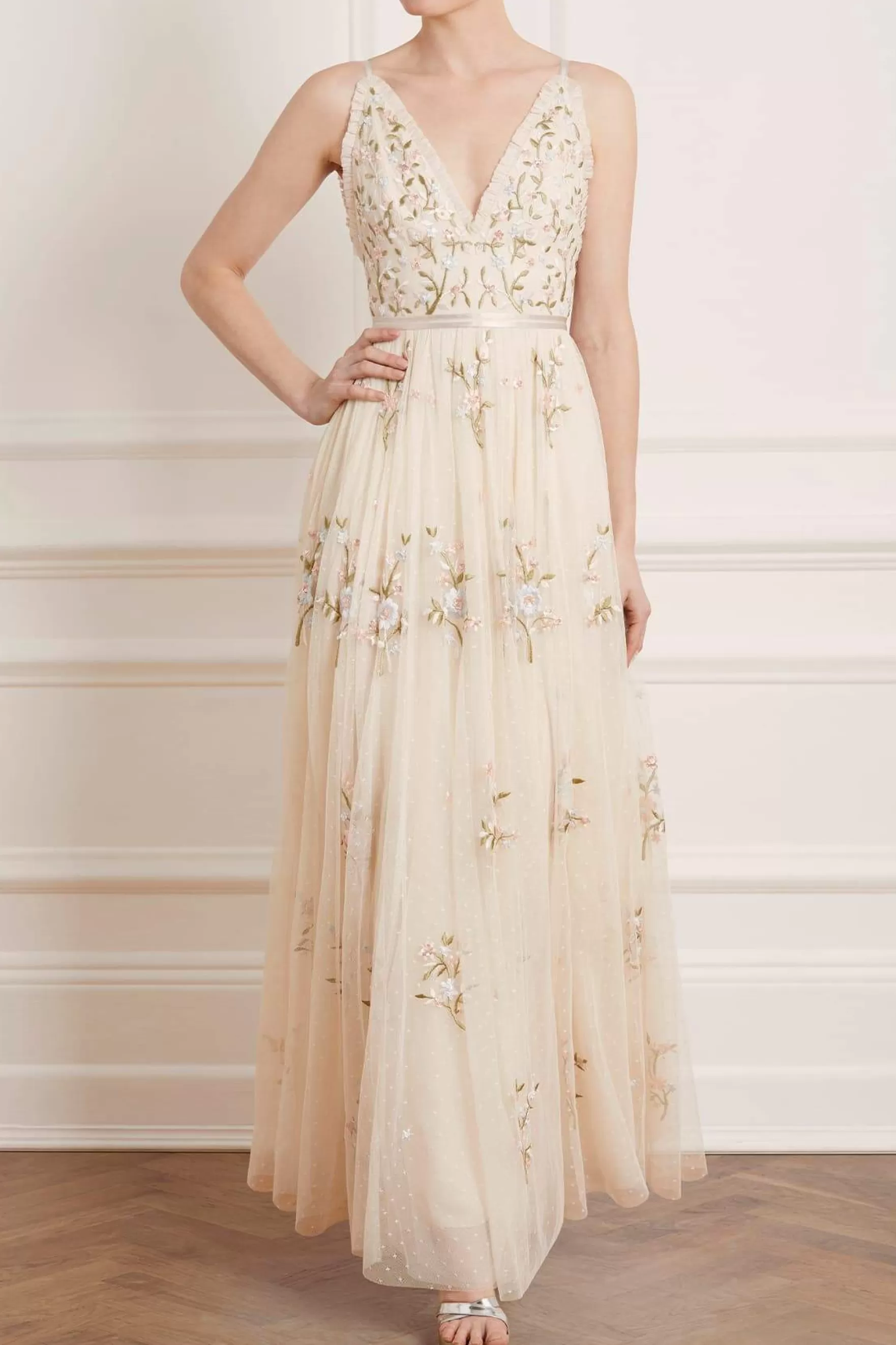 Needle & Thread Bridal | Embroidered Dresses>Petunia Gown Champagne