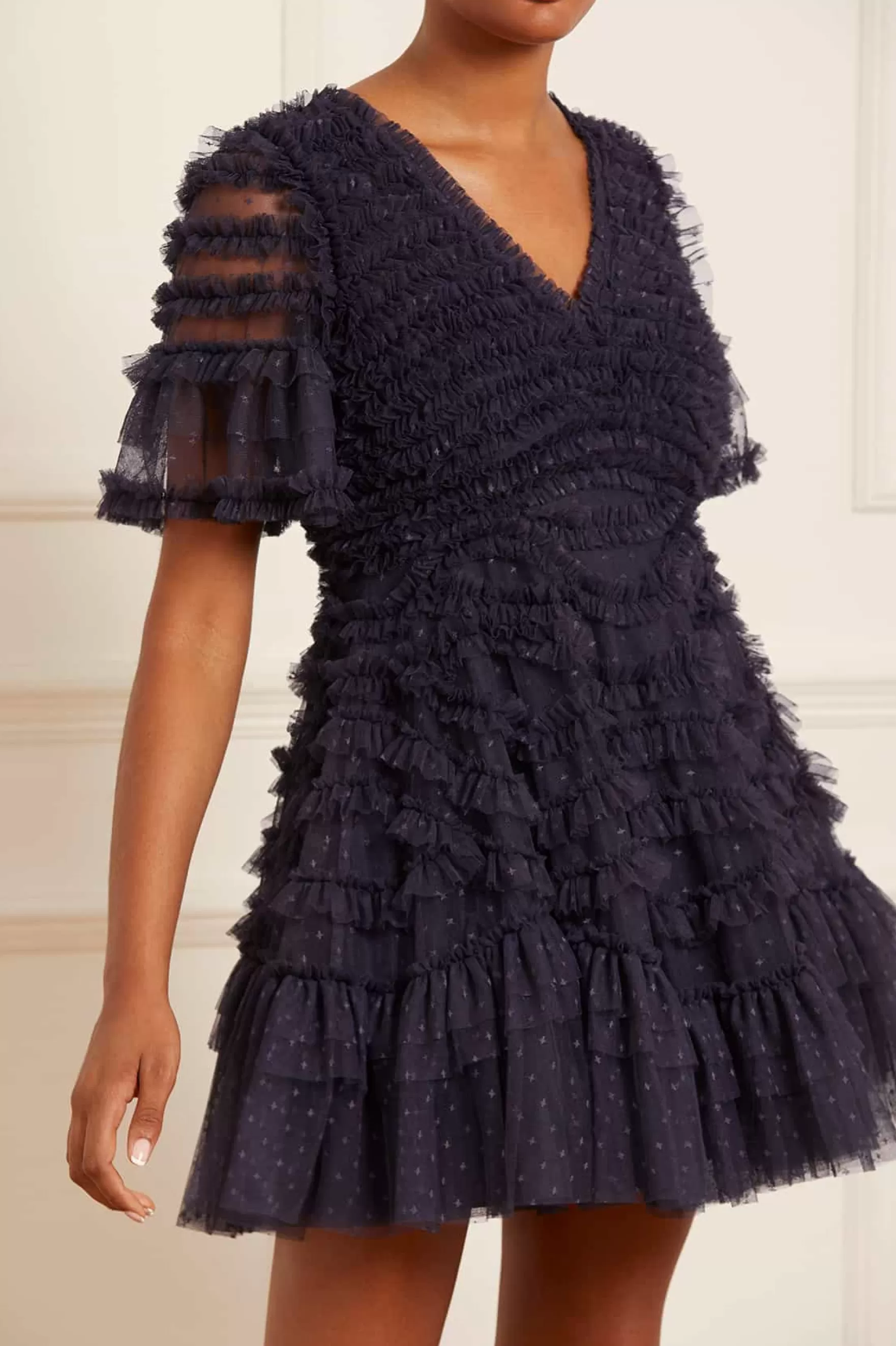 Needle & Thread Wedding Guest | Mini Dresses>Phoenix V-Neck Micro Mini Dress Blue